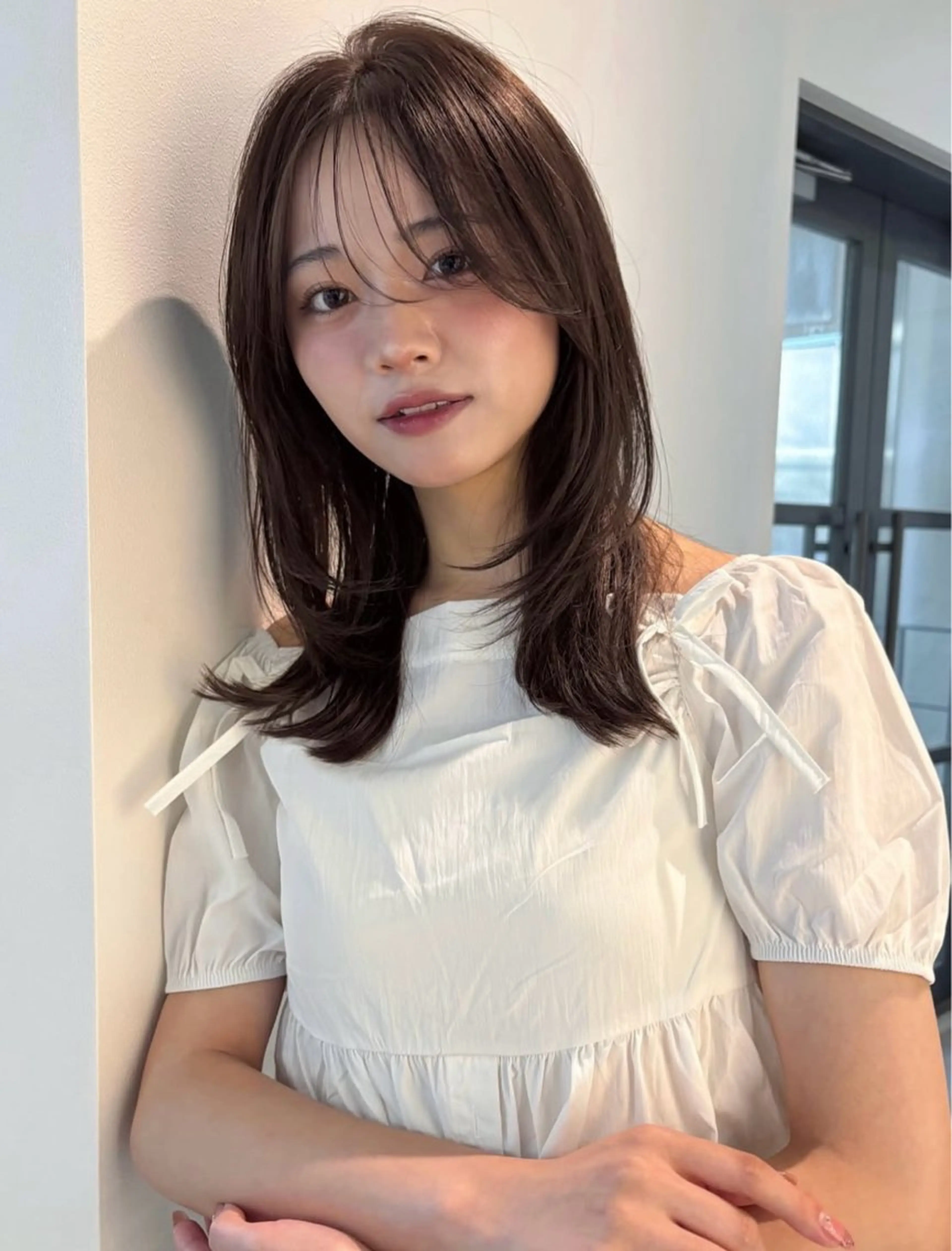 セミロング レイヤーカット 小顔レイヤーカット/ 似合わせヘア/まなみのヘアスタイル