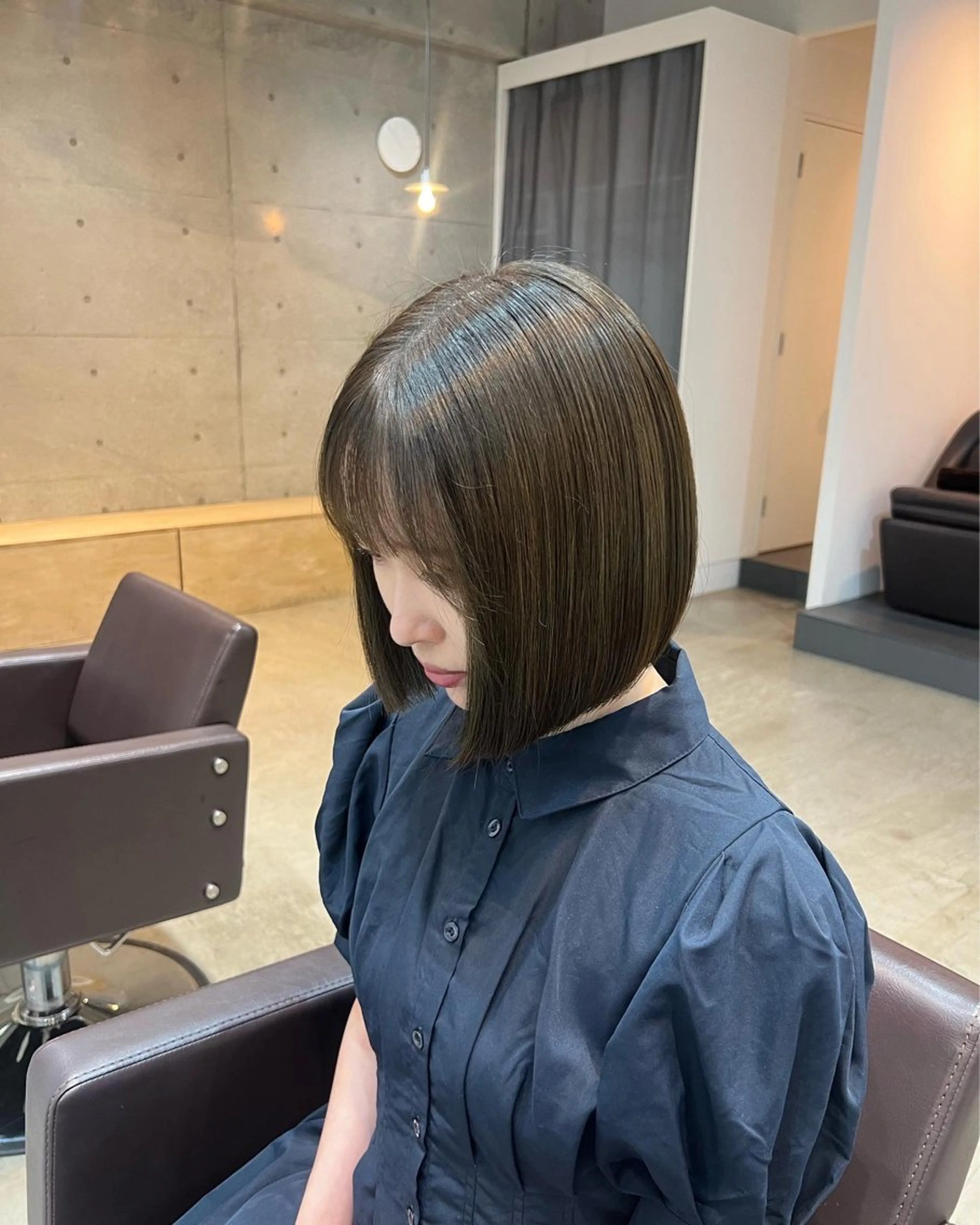 ミディアム カラー ヘアカラー トリートメント 【arc】akane オリーブ/ベージュのヘアスタイル