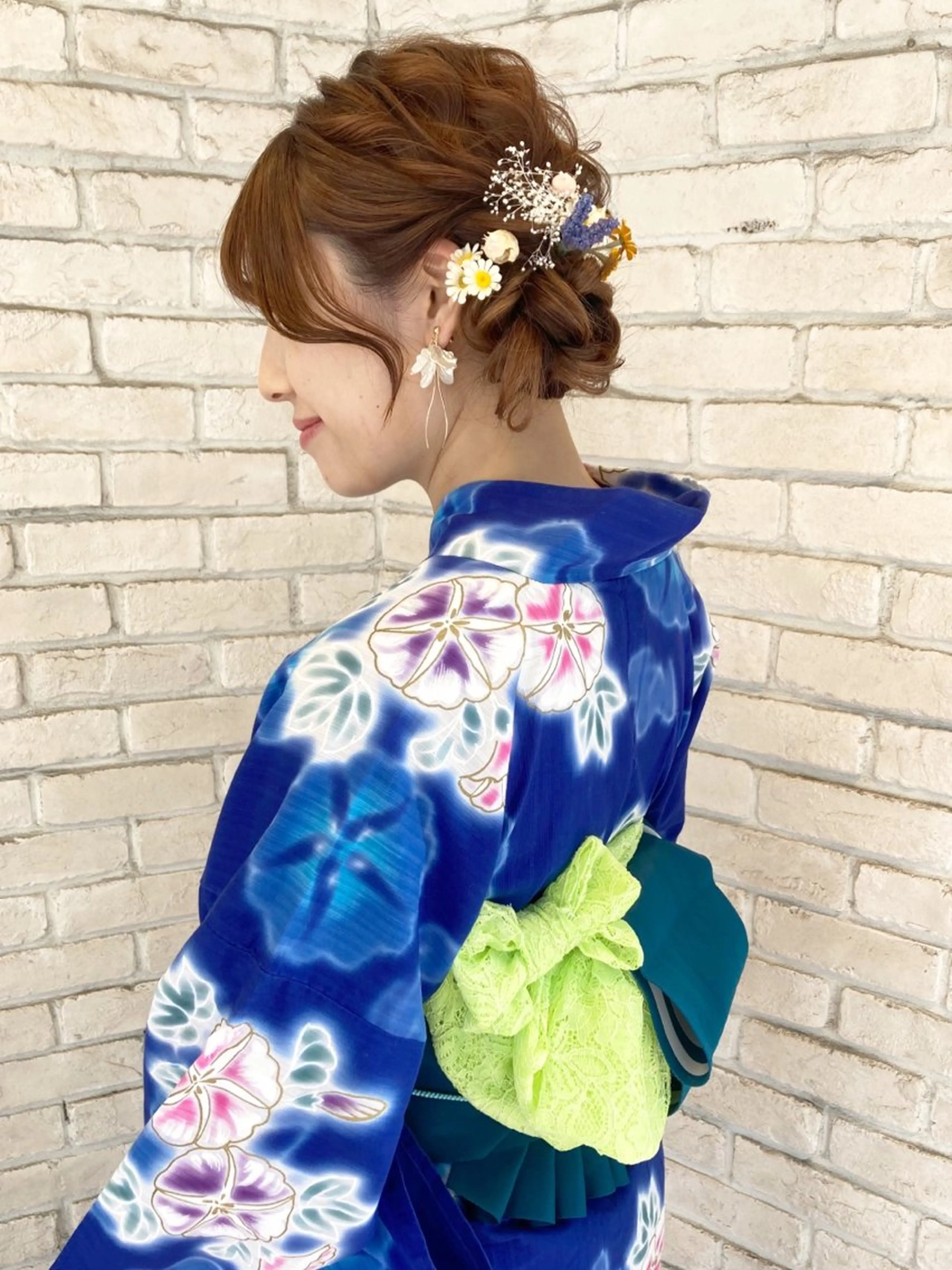 ヘアアレンジ 着付け 白髪ぼかしハイライト ヘアアレンジのヘアスタイル
