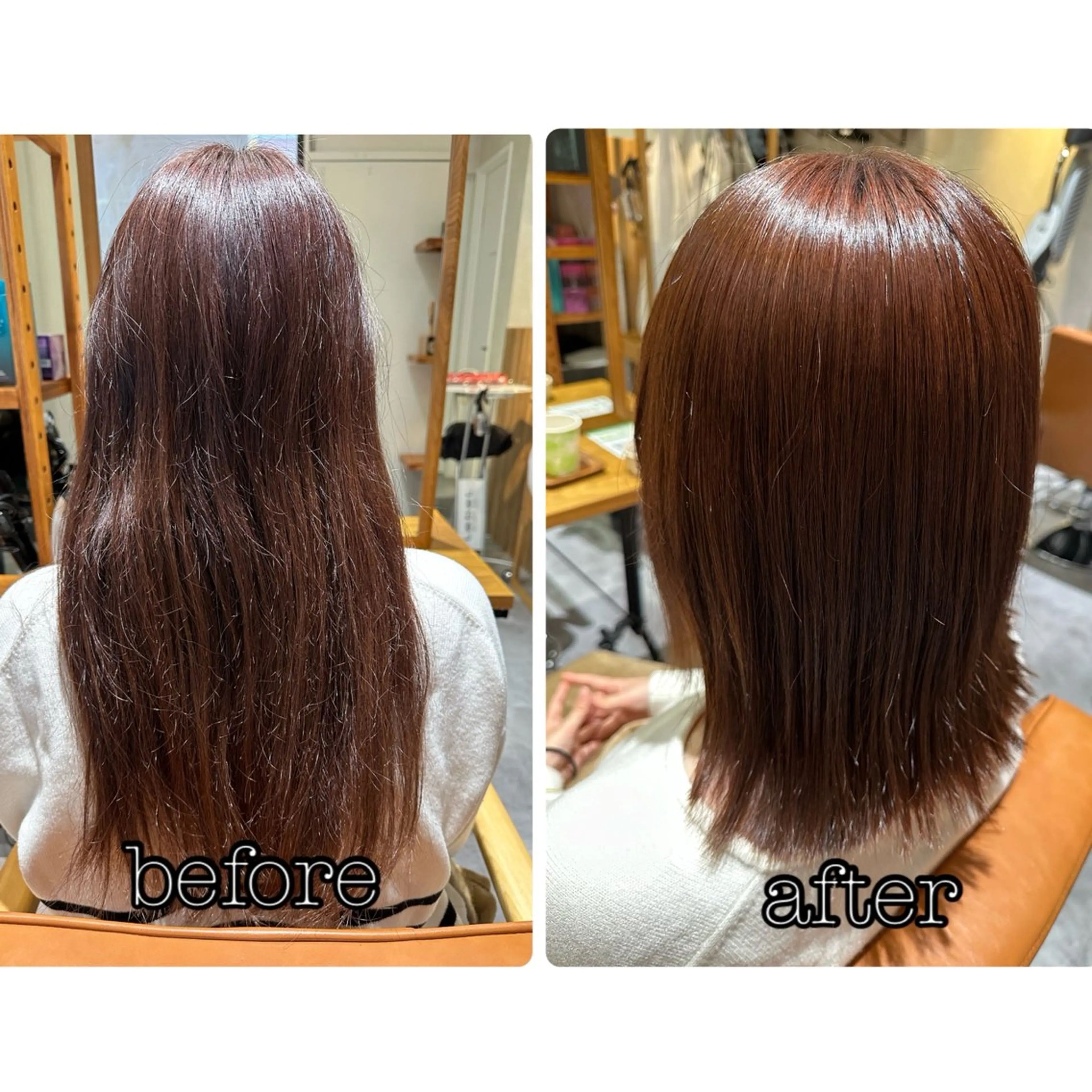 ミディアム 髪質改善 カット 縮毛矯正 阪本 愛実のヘアスタイル