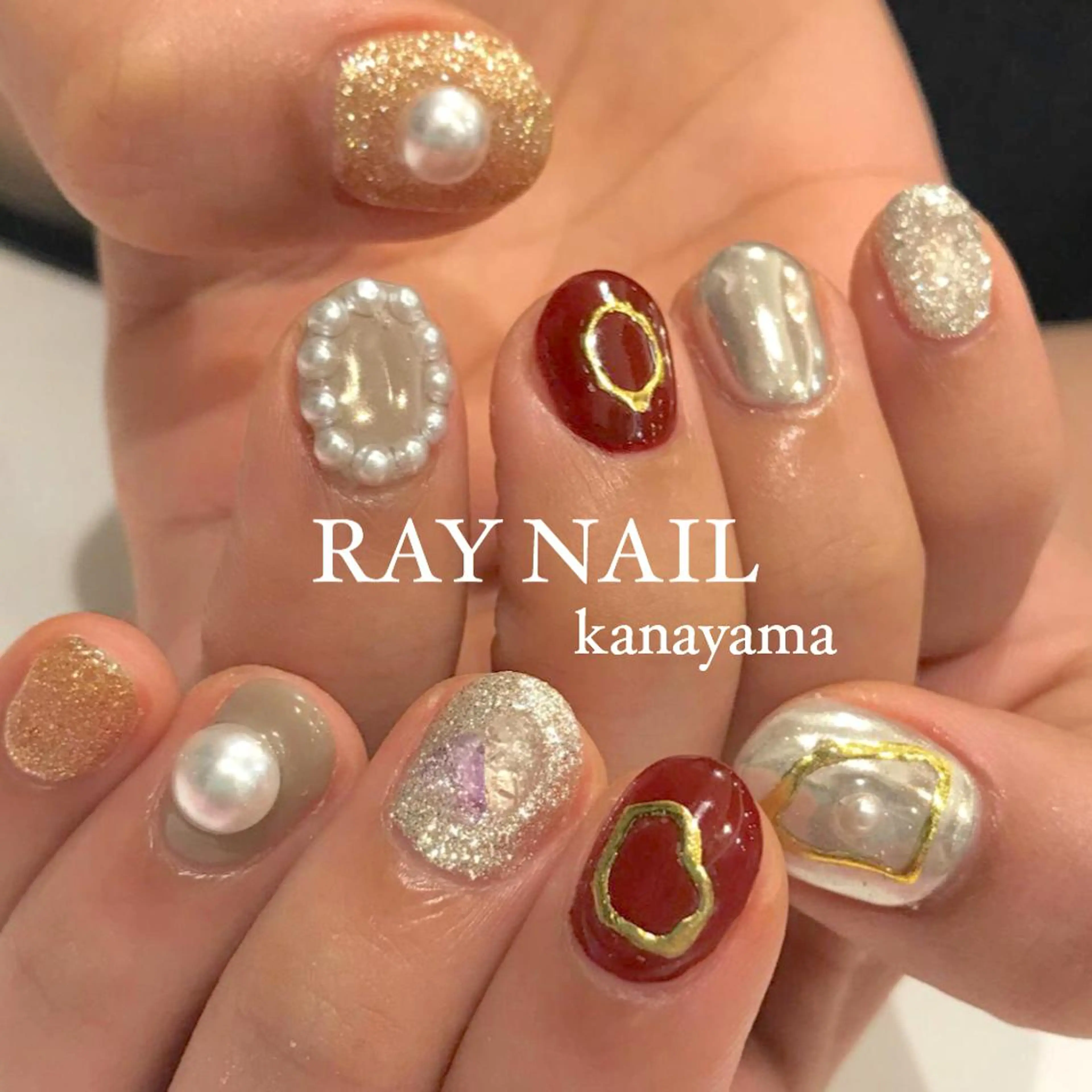 ネイル 成人式 Arowa 伊田のネイルデザイン