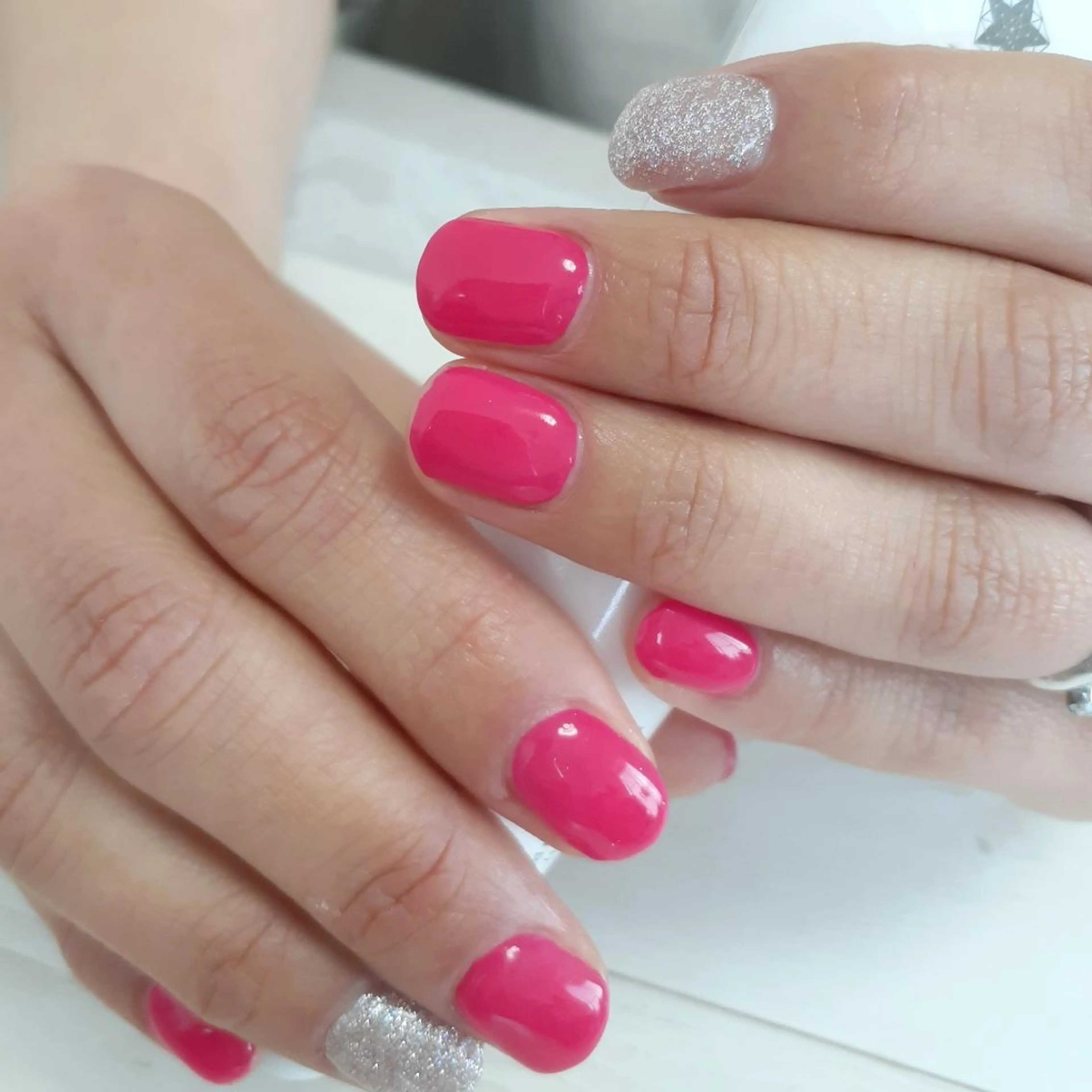 ネイル ブルー ピンク ハンドネイル 池元 真由美のネイルデザイン