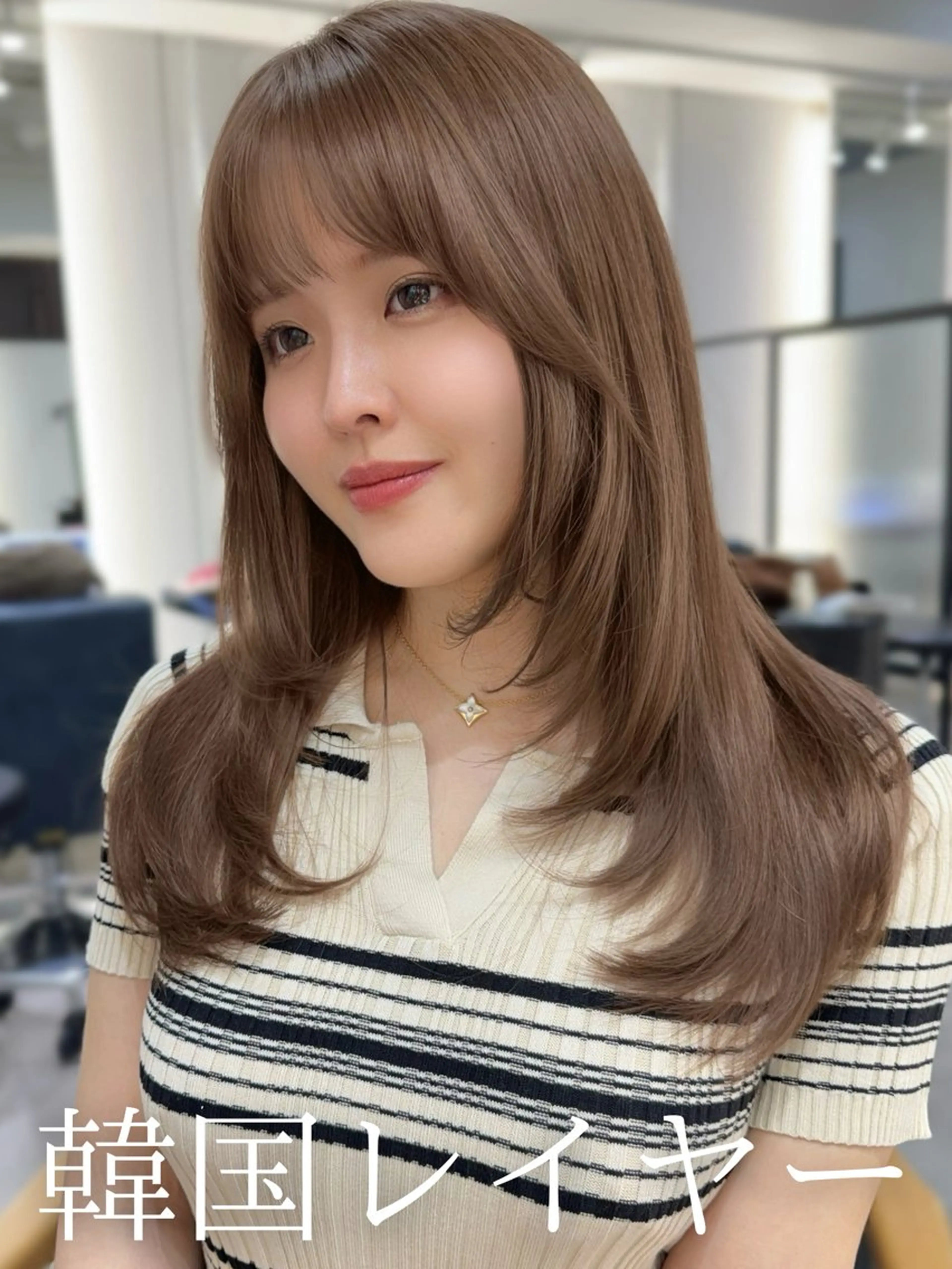 セミロング カラー 韓国風ヘア レイヤーカット Ammy 池袋所属・韓国ヘア&耳ツボ💎 池袋/himeriのヘアスタイル