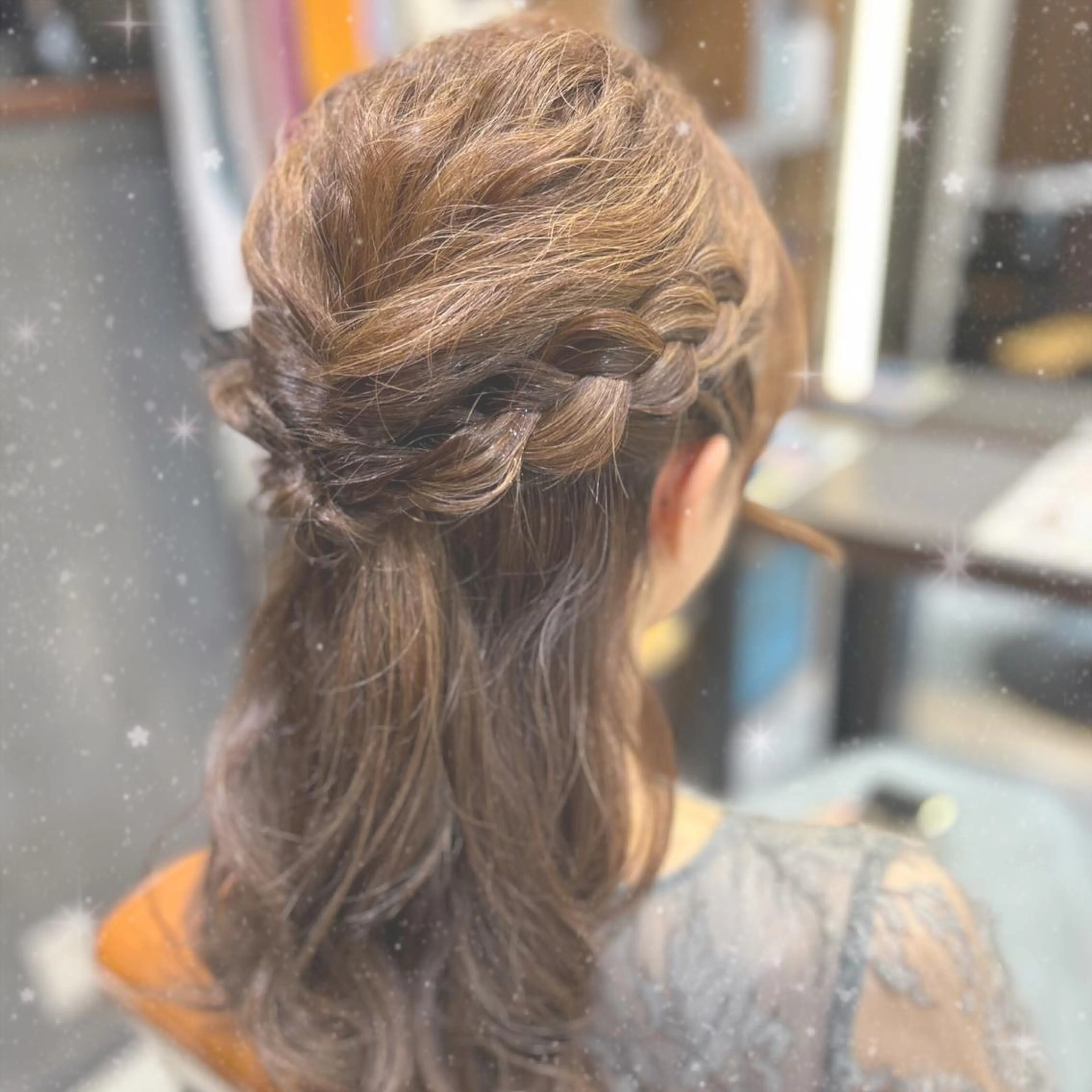 セミロング ヘアアレンジ ヘアセット シールエクステ/ツヤ 髪🩷SATSUKIのヘアスタイル