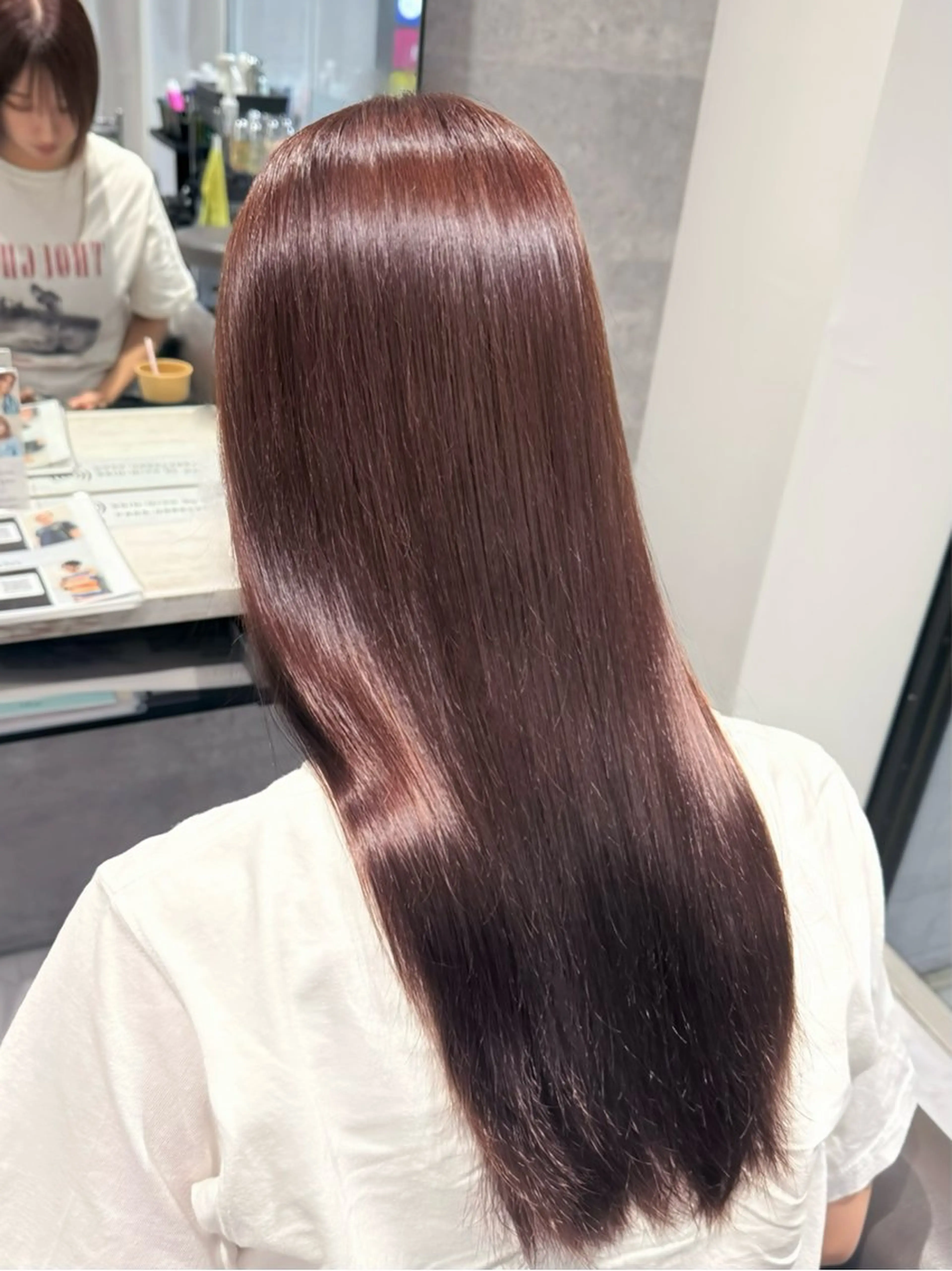 ロング カラー ブラウンカラー ピンクカラー ヘアカラー Grow by NYNY 馬渡 真輝のヘアスタイル