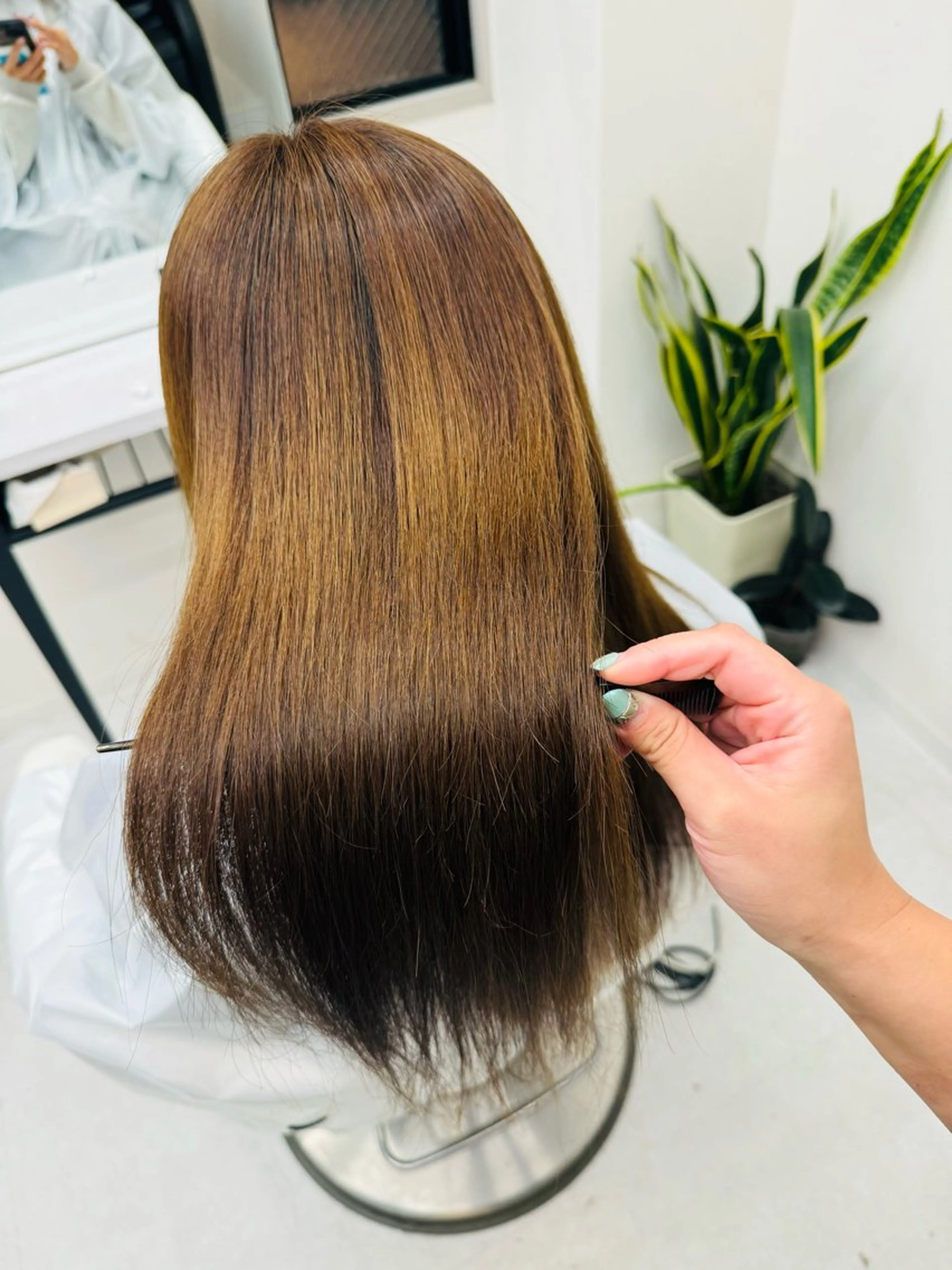 セミロング パーマ 縮毛矯正 cue所属・mayu/カラー /縮毛矯正/ブリーチのヘアスタイル