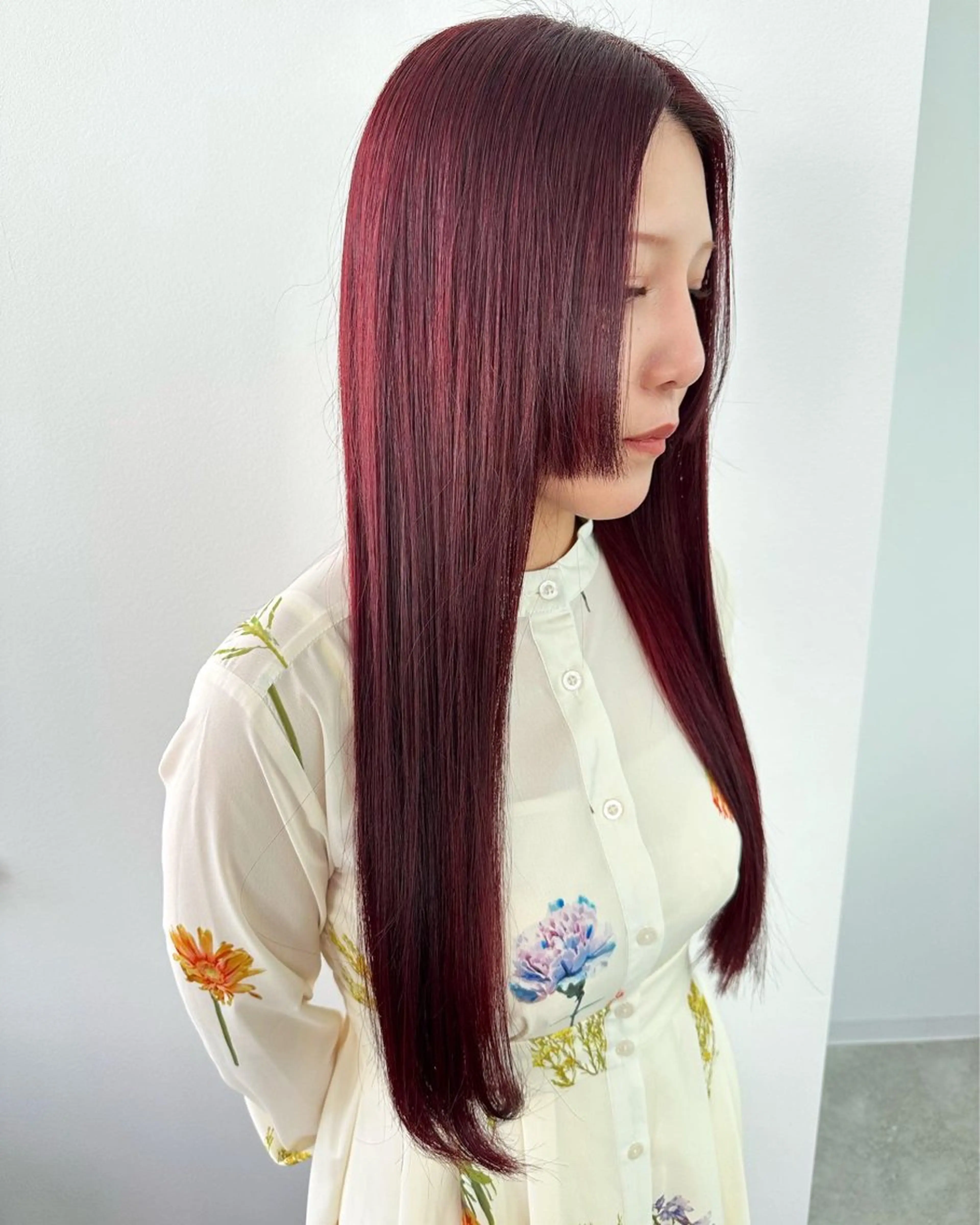 ロング カラー ヘアカラー トリートメント 🍒ワイン系 ウルフカット🍒拓未のヘアスタイル