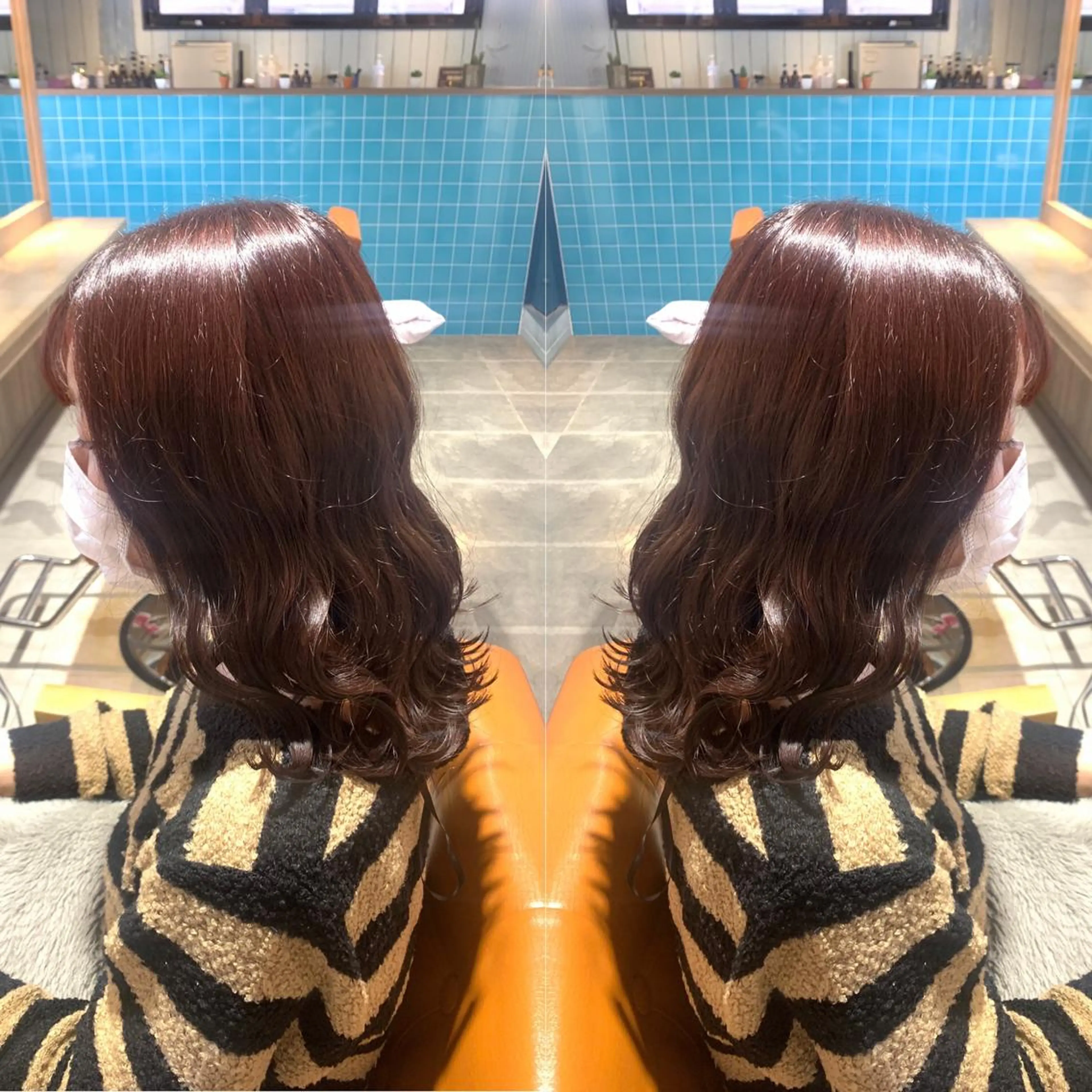 ミディアム カラー ブラウンカラー パープルカラー パープルブラウン 韓国🇰🇷 ✂︎hair 内田愛のヘアスタイル