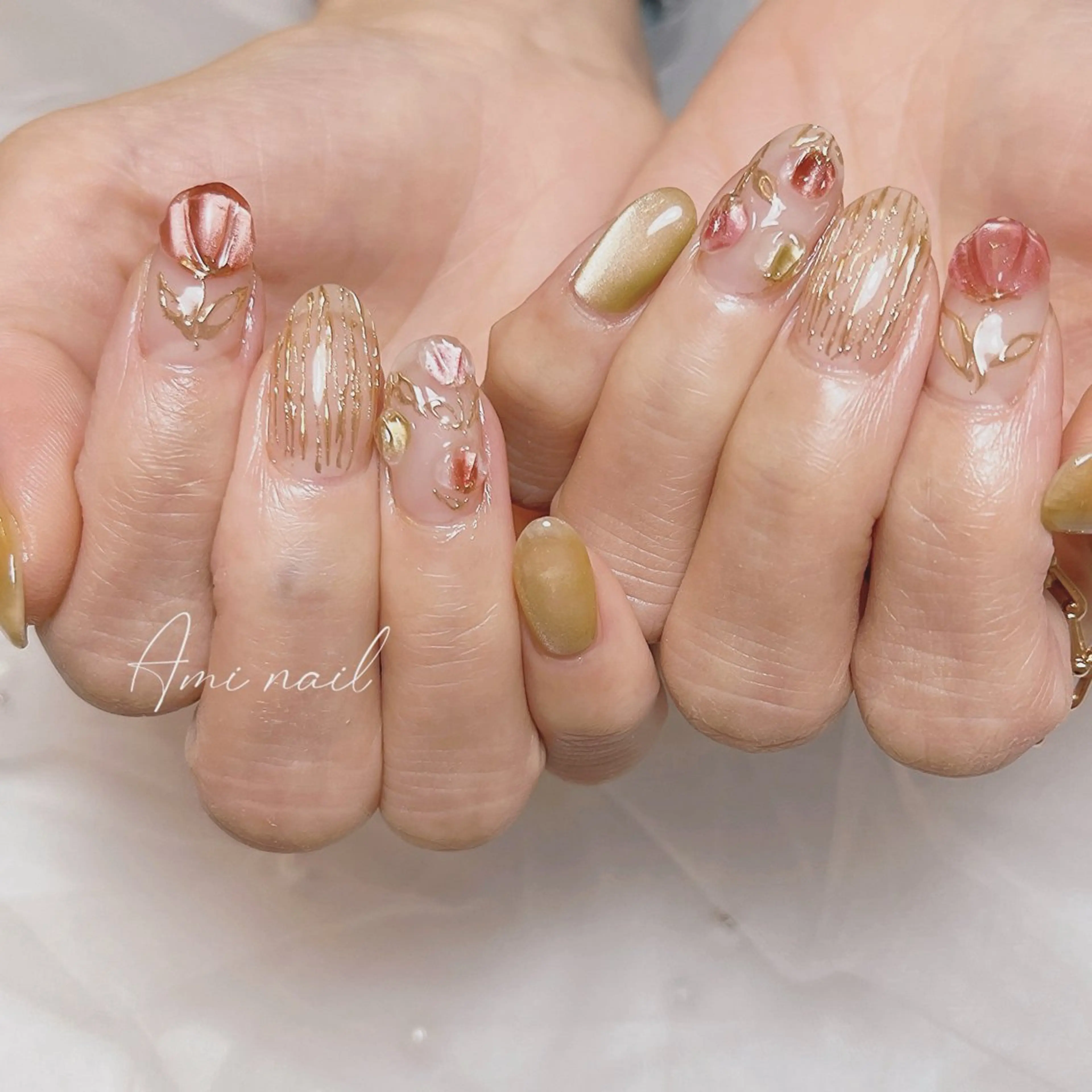 ネイル ぷっくりネイル ハンドネイル Manami Kのネイルデザイン