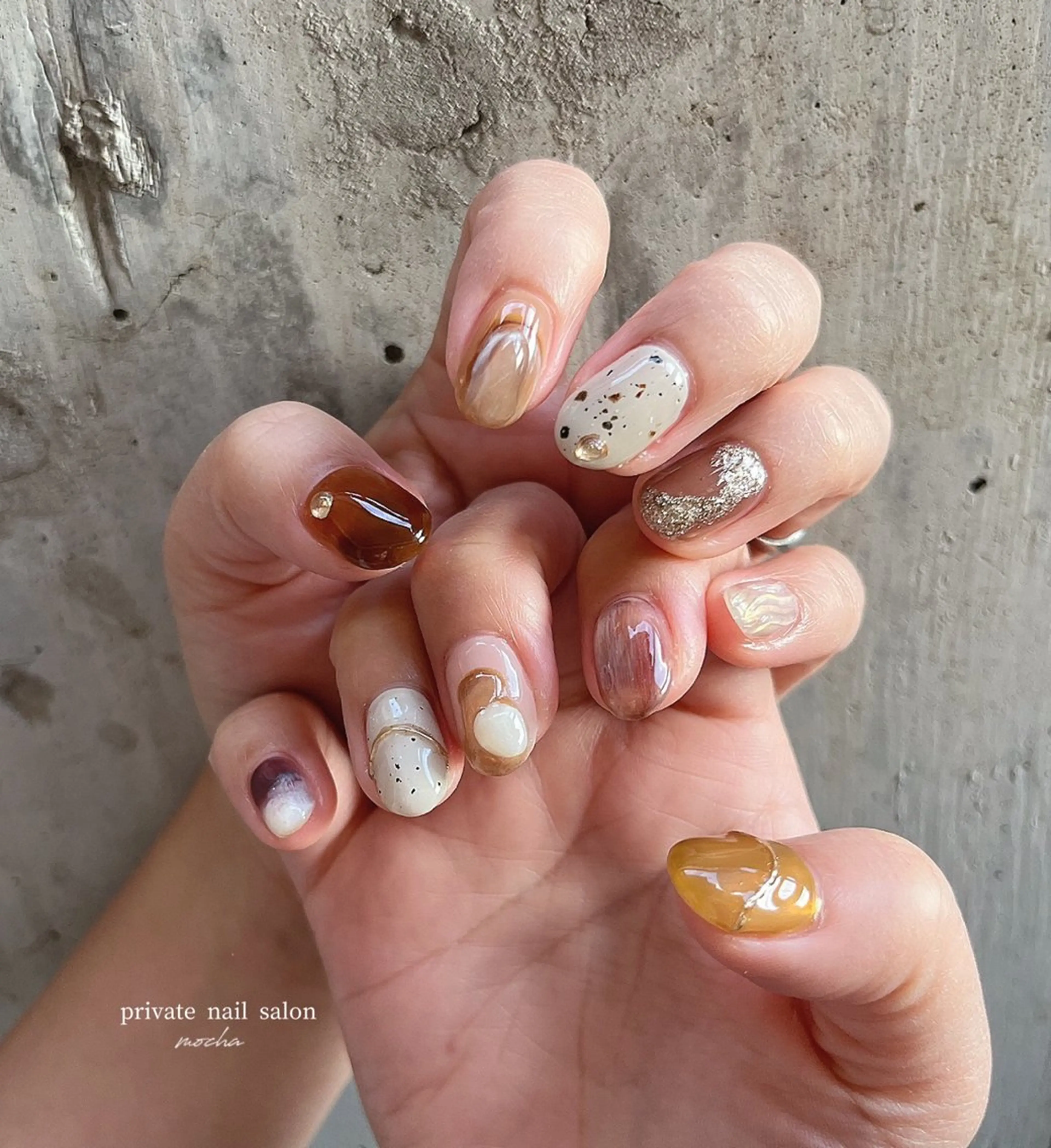 ネイル カジュアル チークネイル フレンチネイル ジェルネイル マグネットネイル ハンドネイル mocha nailのネイルデザイン