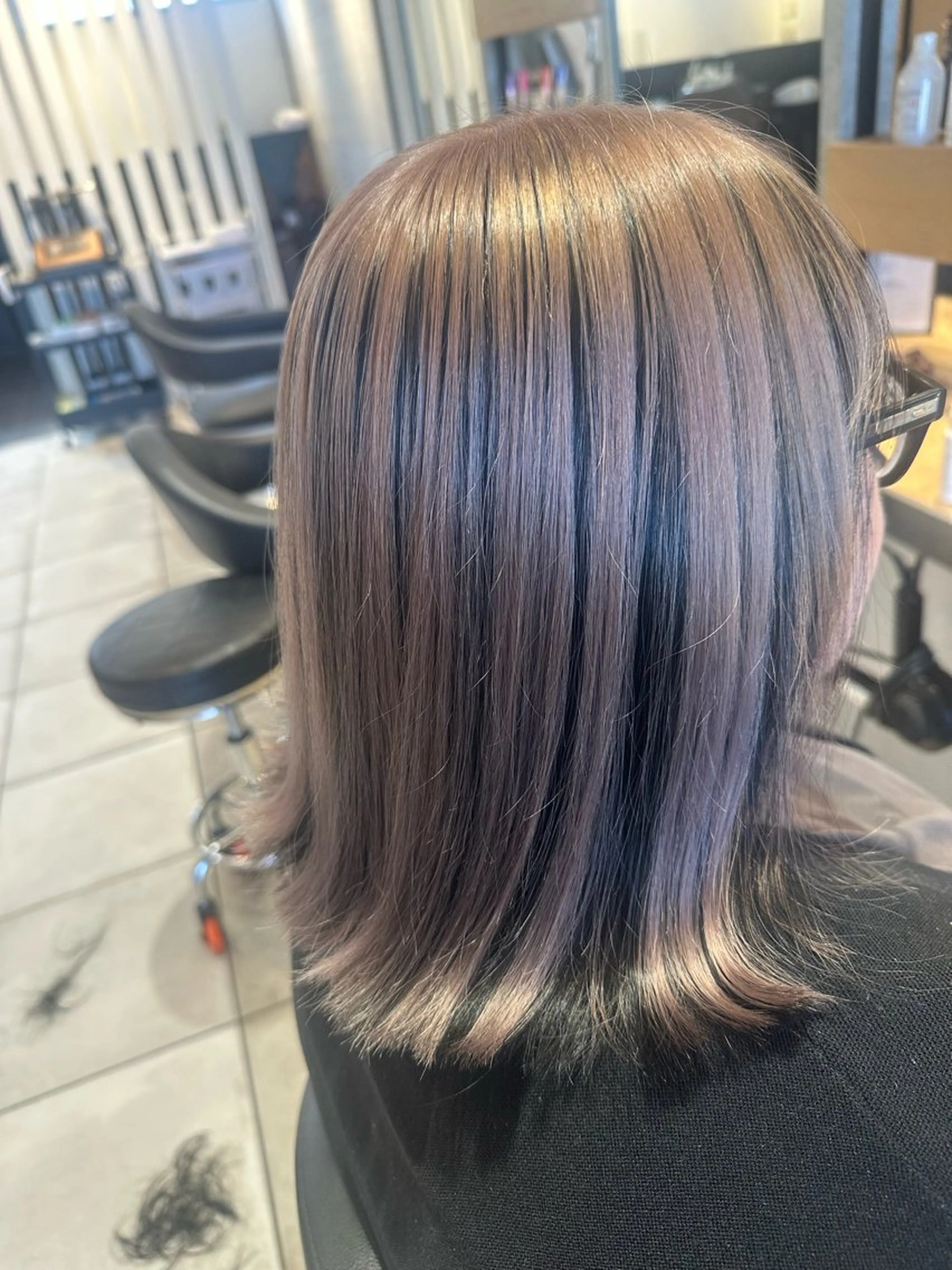 カラー ベージュカラー ブリーチ ピンクカラー ピンクベージュ フクイ ミユのヘアスタイル