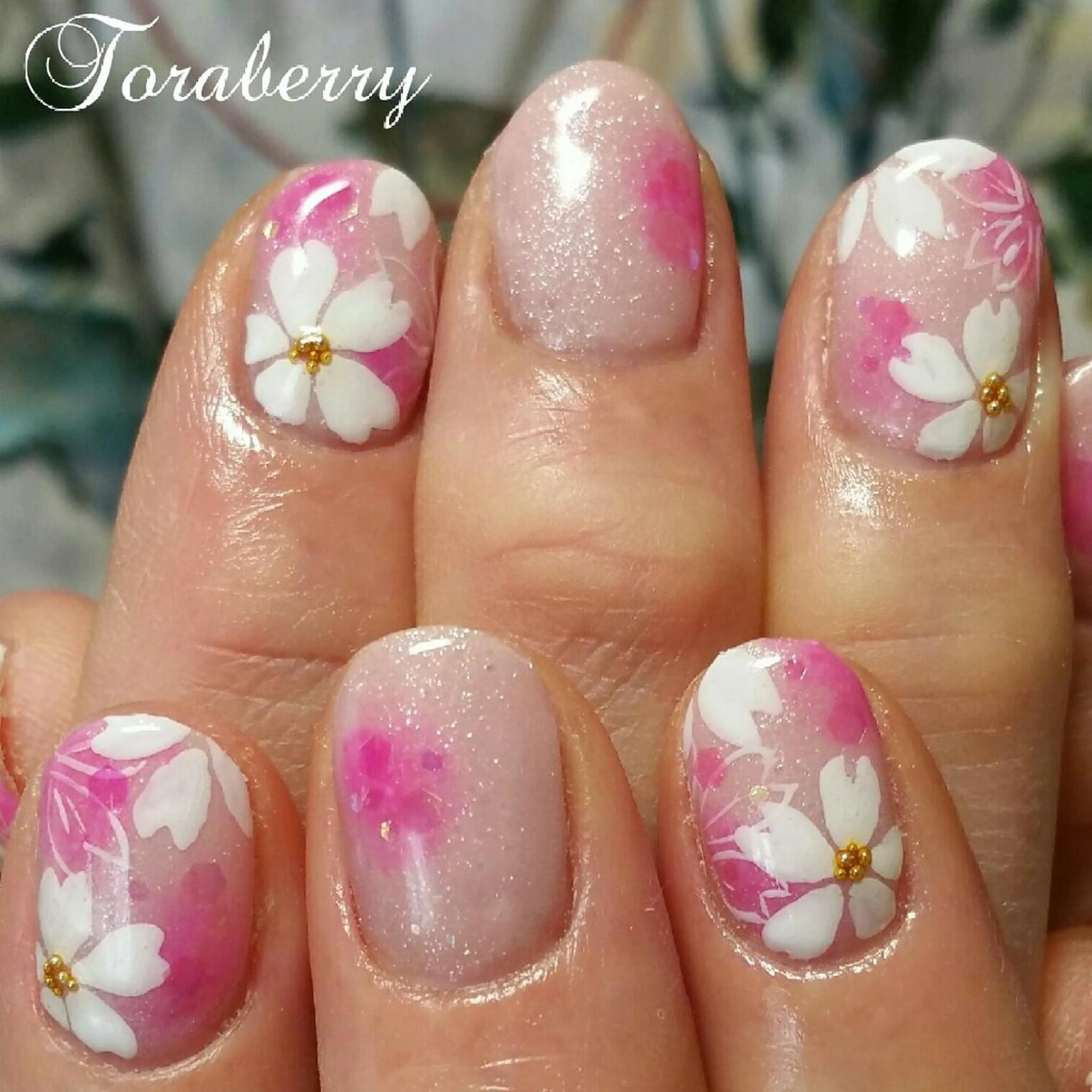 ネイル 桜ネイル 持ち込み ネイリスト なつみのネイルデザイン