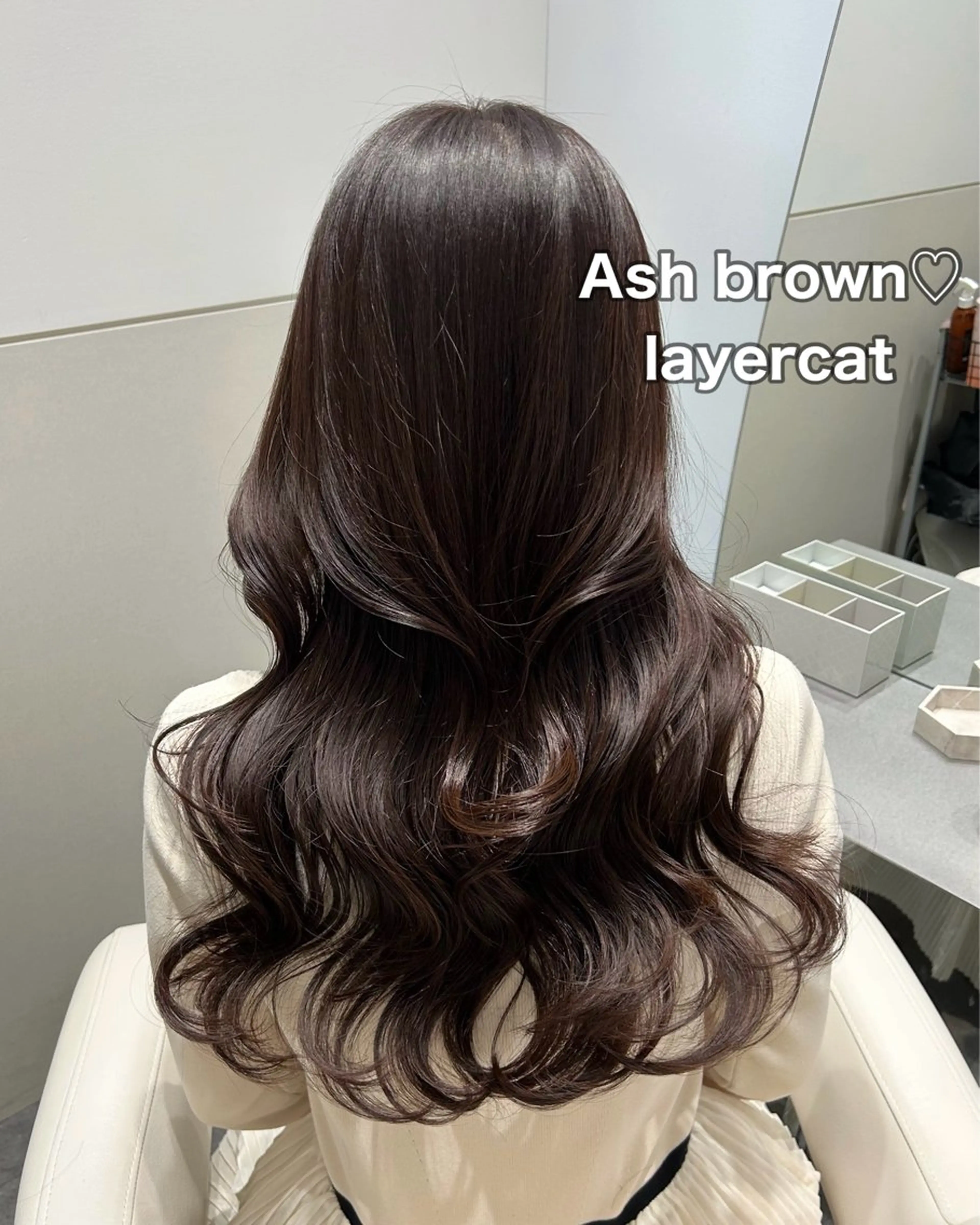 ロング カラー アッシュ アッシュブラウン ブラウンカラー カット ヘアカラー トリートメント 🩷韓国ヘア/ミディ アム🩷Maikaのヘアスタイル