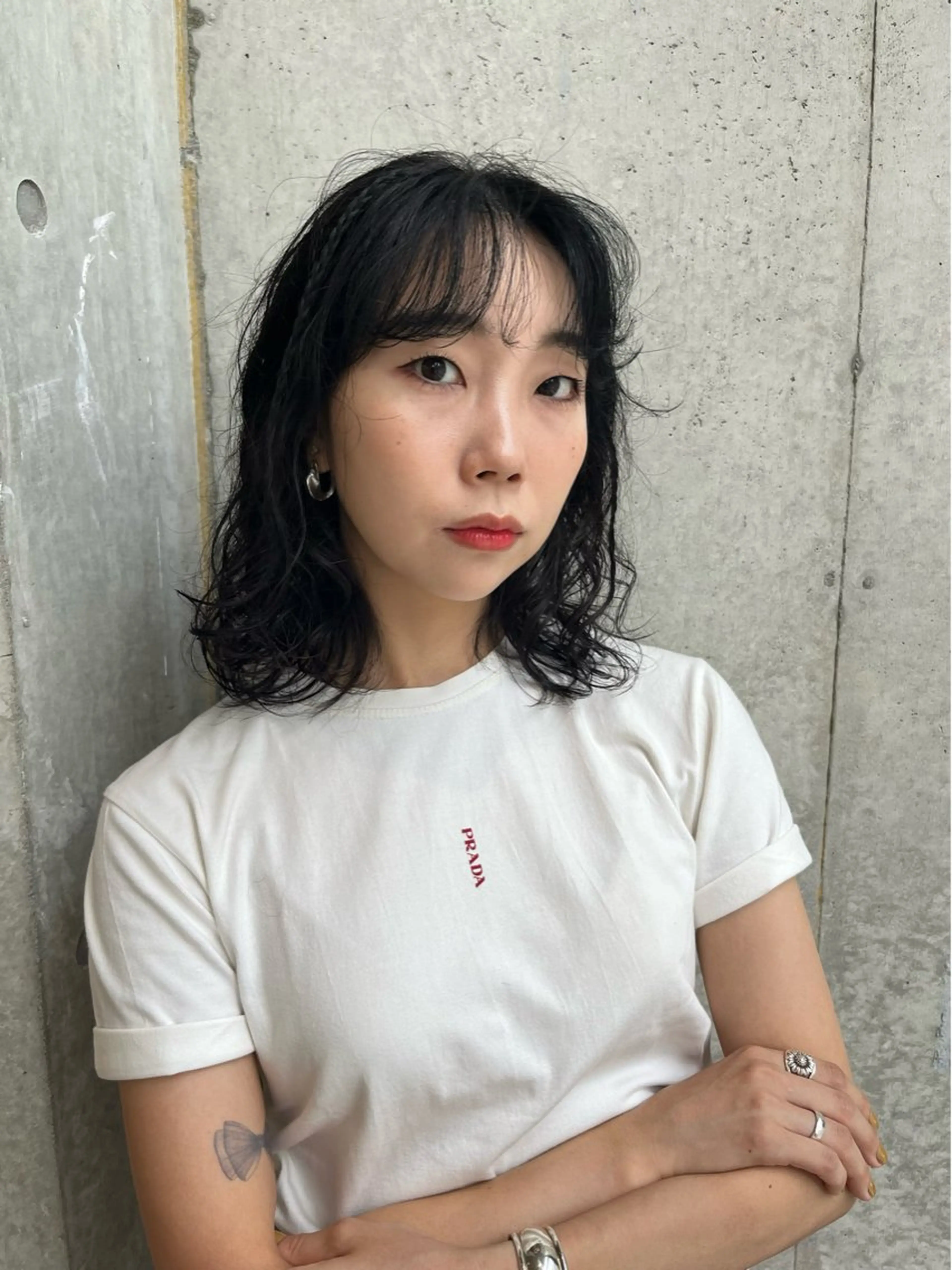 ミディアム パーマ 韓国レイヤーカット/ 酸性縮毛矯正MIKUのヘアスタイル