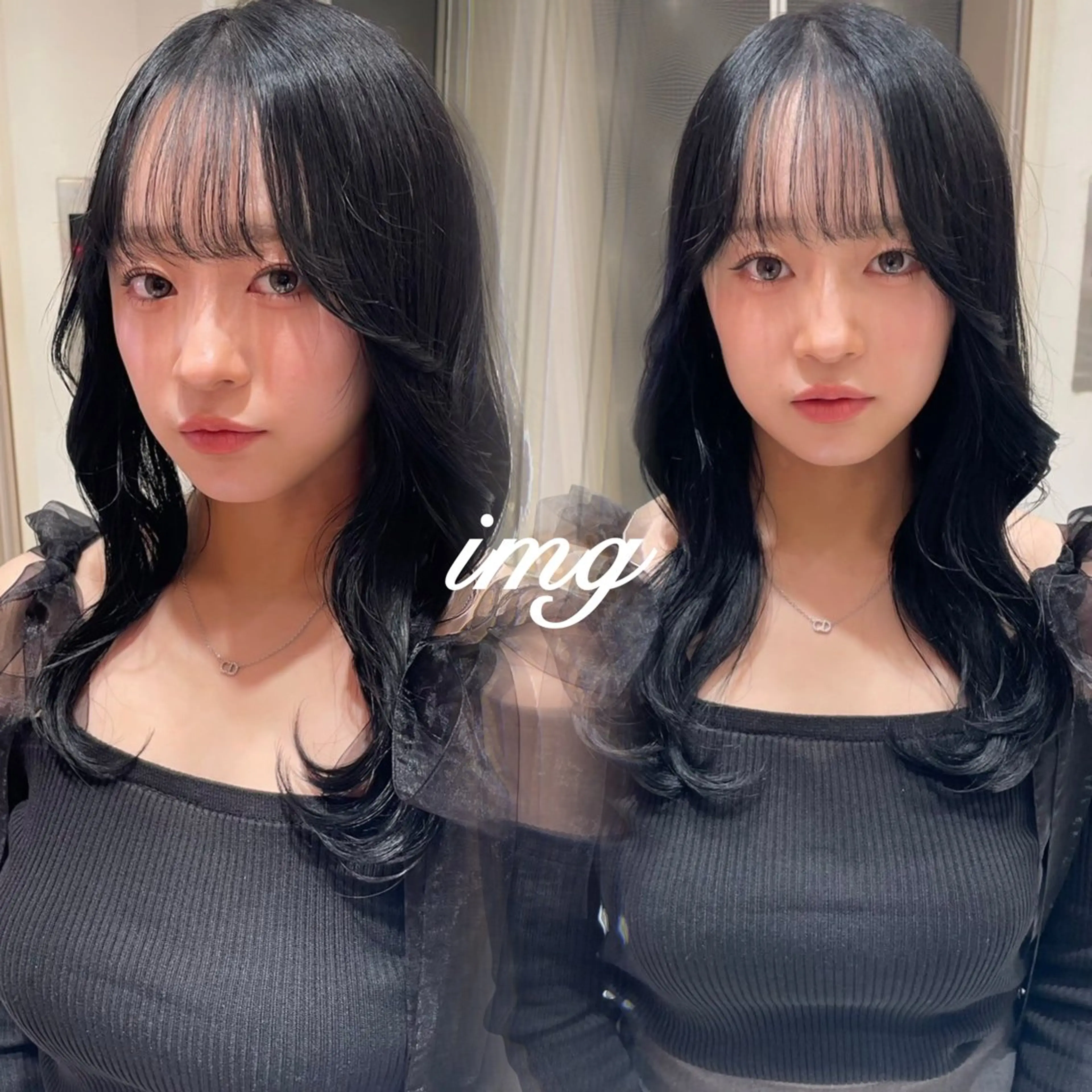ロング ヘアカラー トリートメント Lond Cheri所属・笑　璃 🎀／韓国／ ワンカラー／縮毛矯正のヘアスタイル