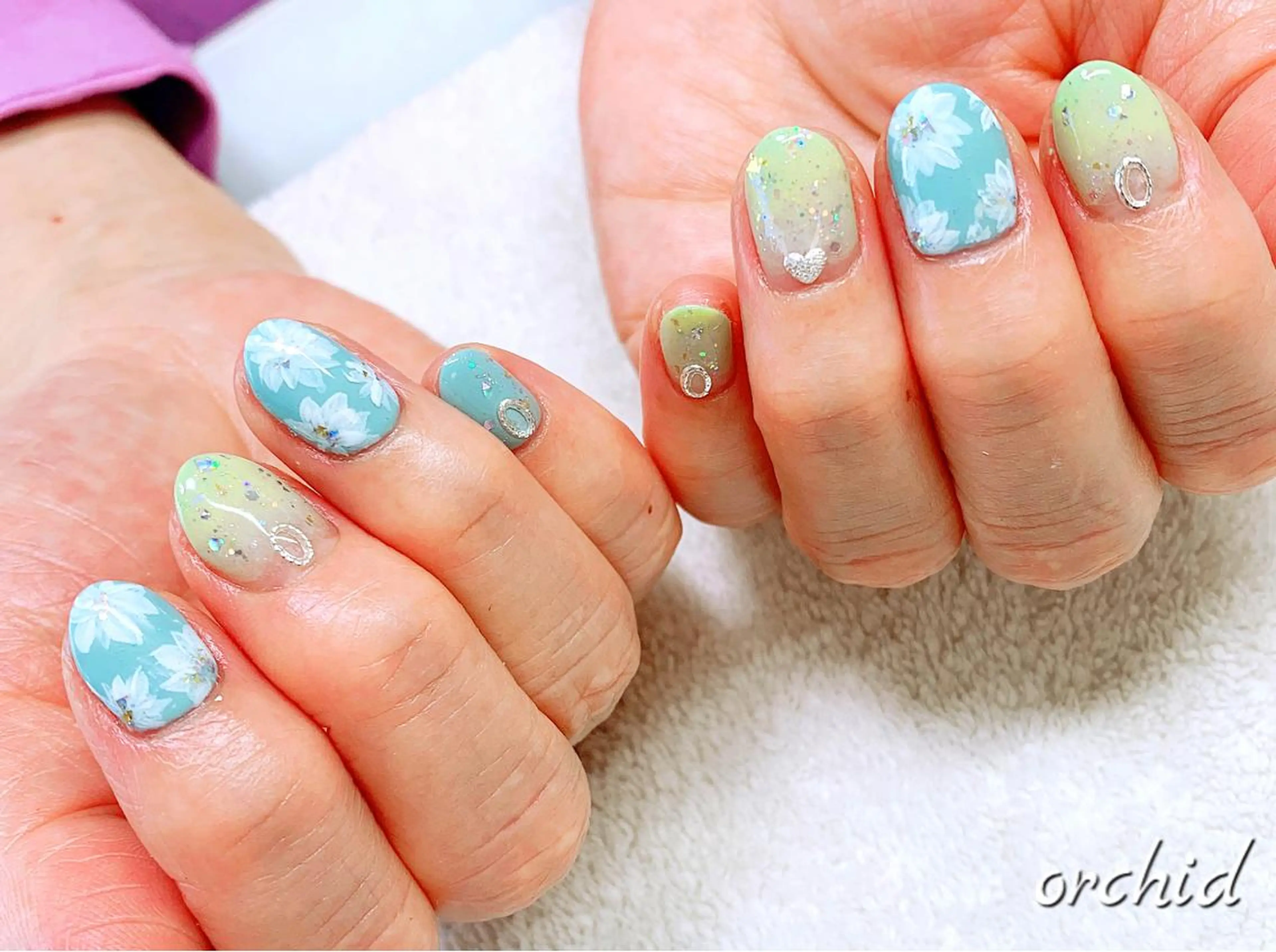 ネイル ハンドネイル orchid ♡オーキッドのネイルデザイン