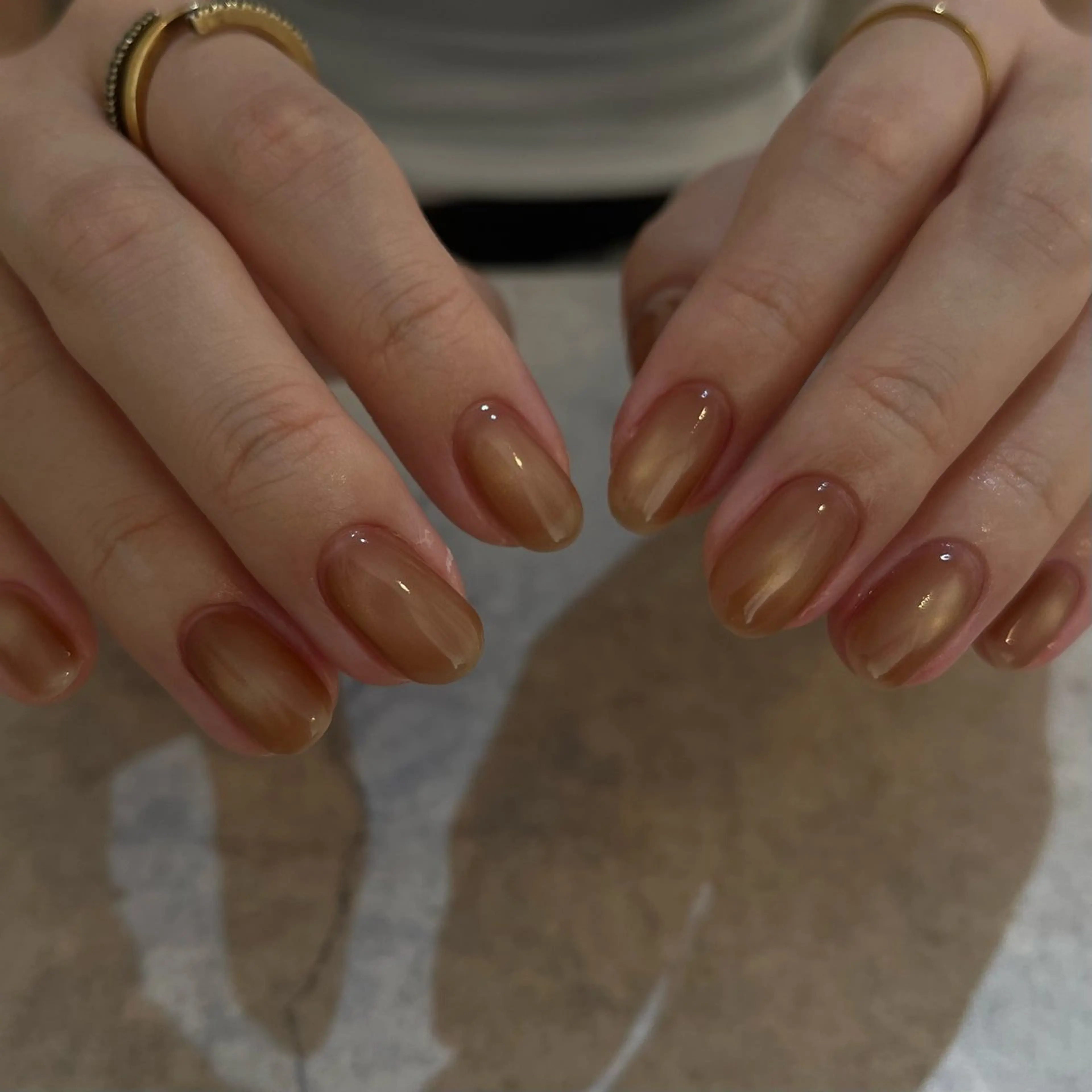 ネイル ブラウン マグネットネイル ハンドネイル nail salon O (en)所属・vegh. nail/阿波座のネイルデザイン