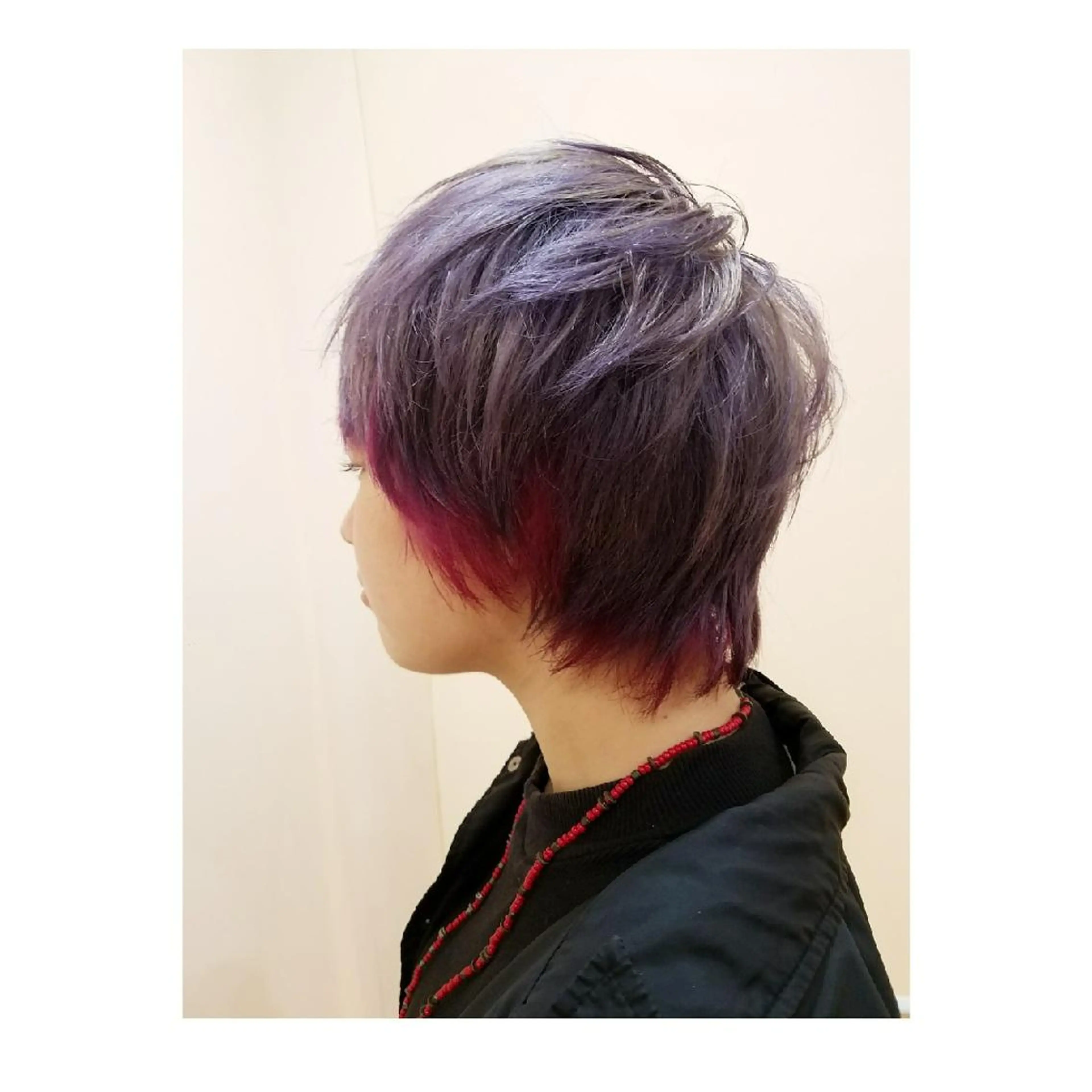 カラー ショート ブリーチ ケアブリーチ バイオレットカラー EMANON名古屋所属・美谷添(ミヤゾエ) まどか大人ヘアサロンのヘアスタイル