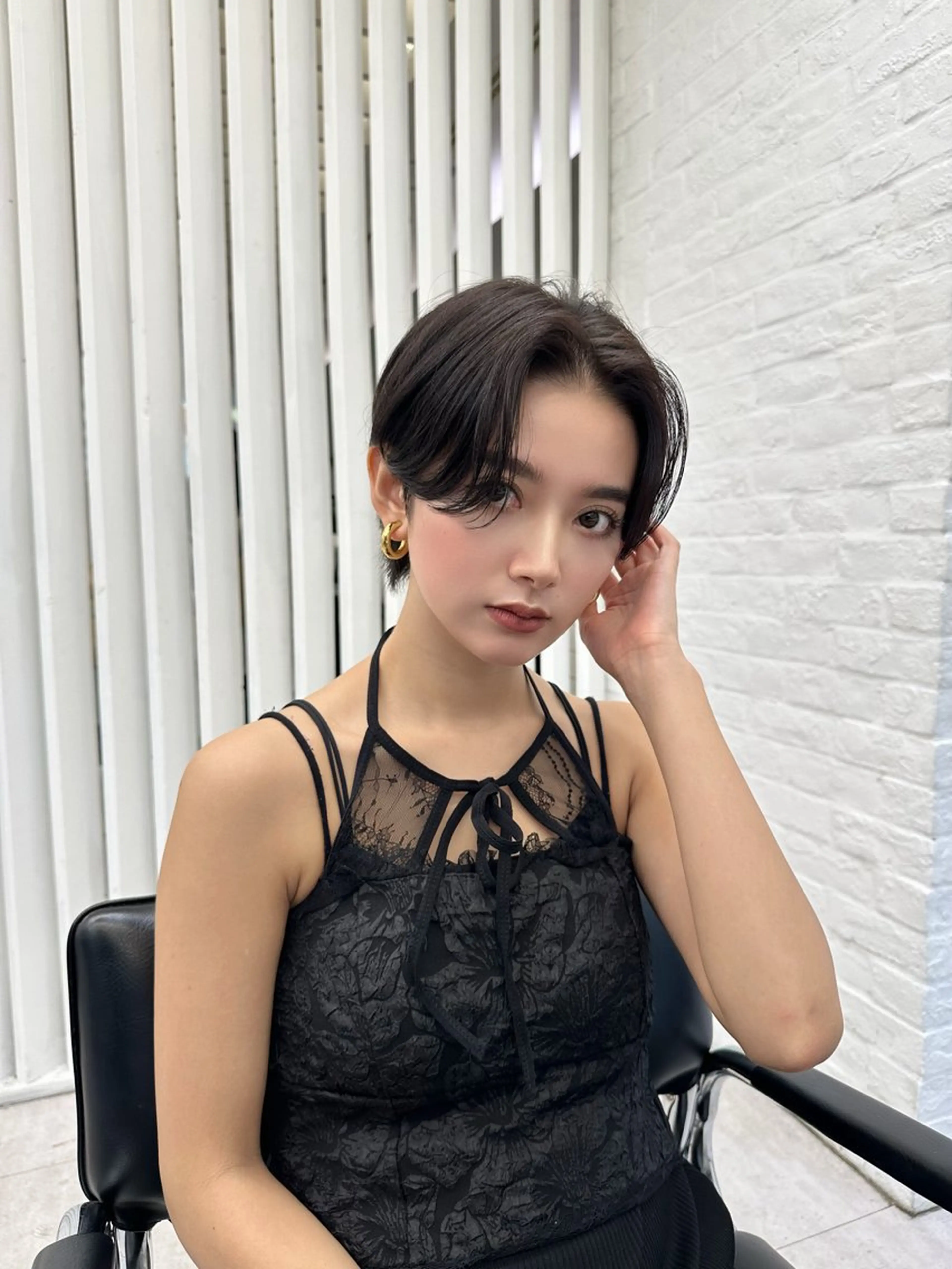 ショート ショートヘア 高島大登/顔周り /ミルクティーのヘアスタイル