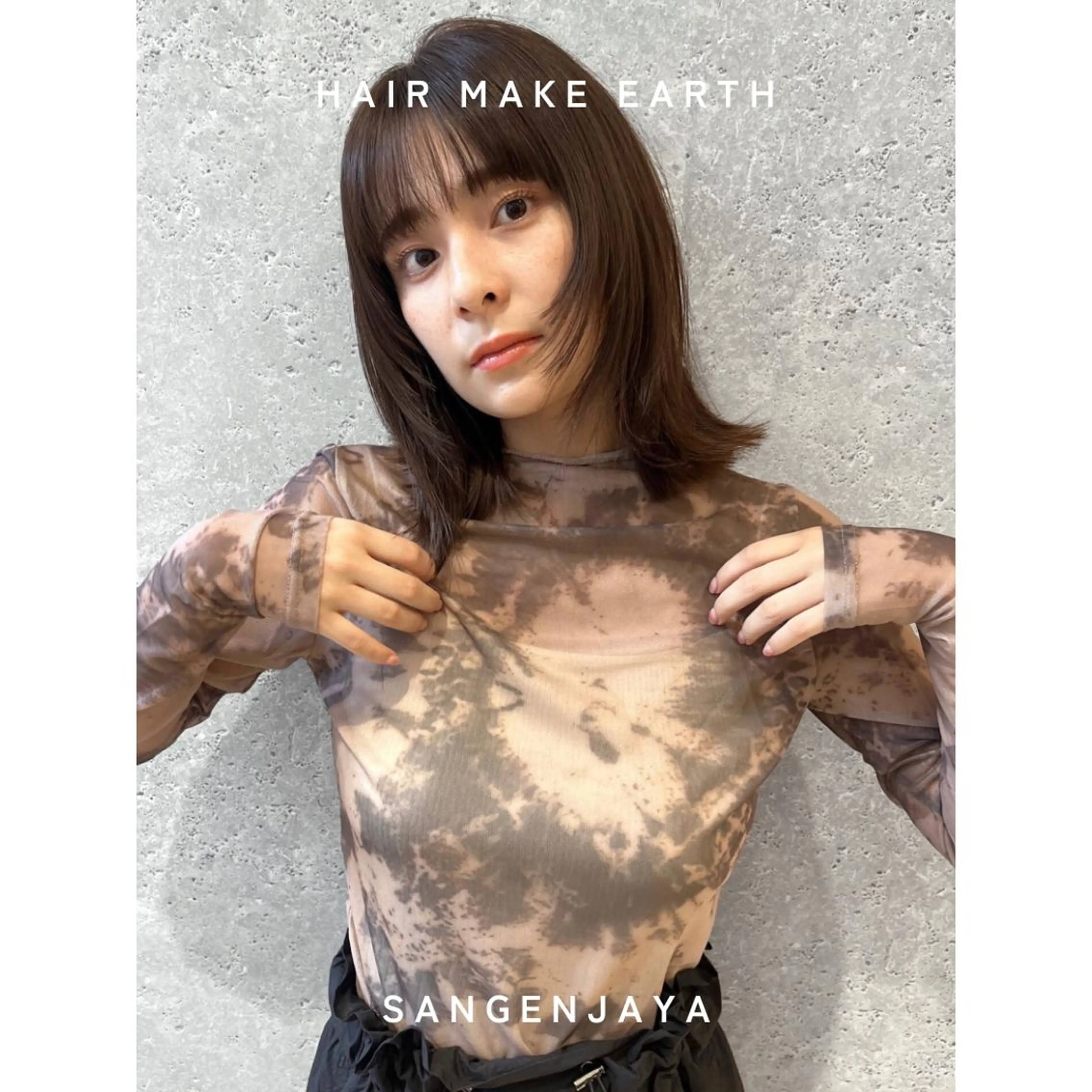 ミディアム ボブレイヤー ボブ くびれヘア レイヤーカット 外ハネヘア hair make earth 🪡のヘアスタイル
