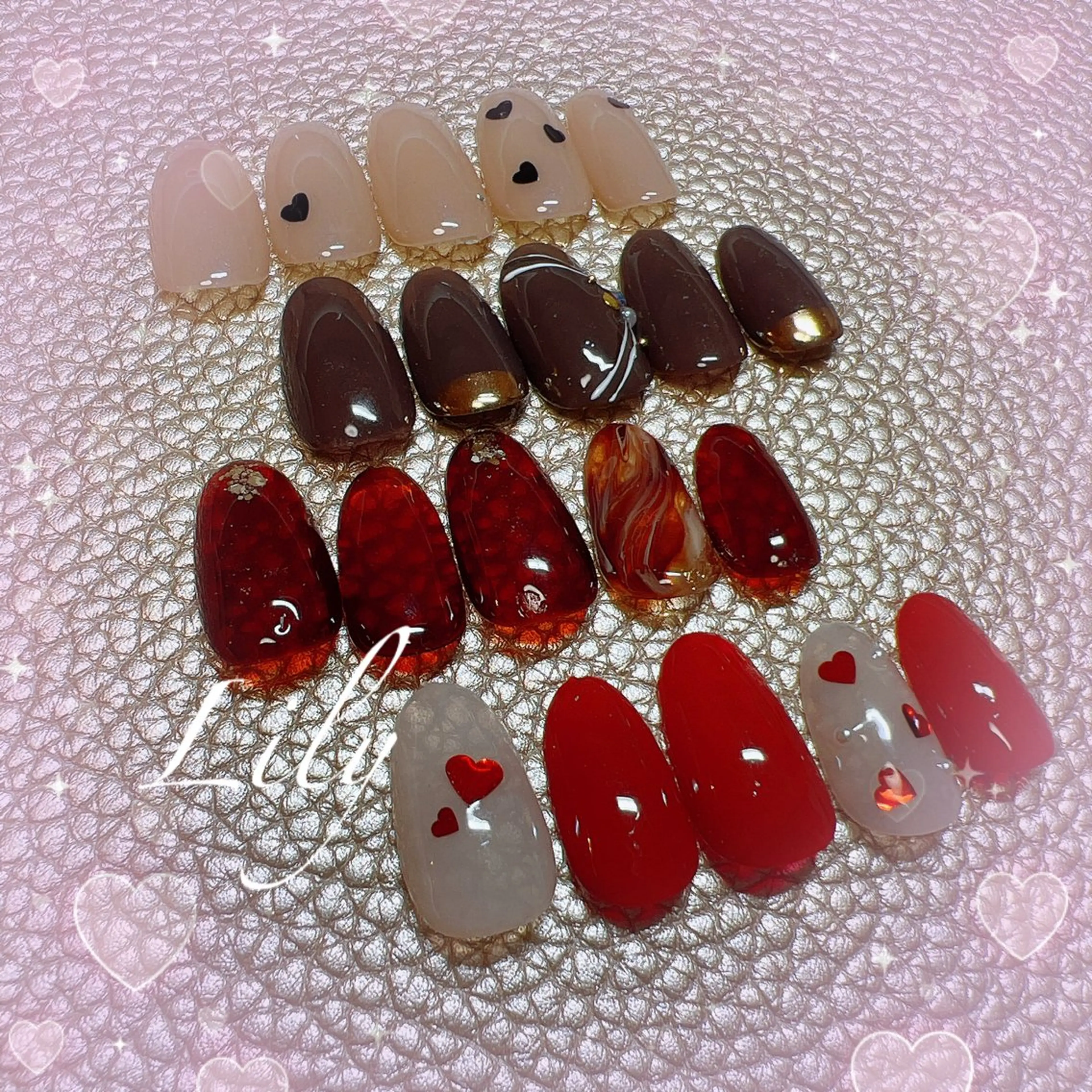 ネイル バレンタイン ハンドネイル Nailsalon Lilyのネイルデザイン