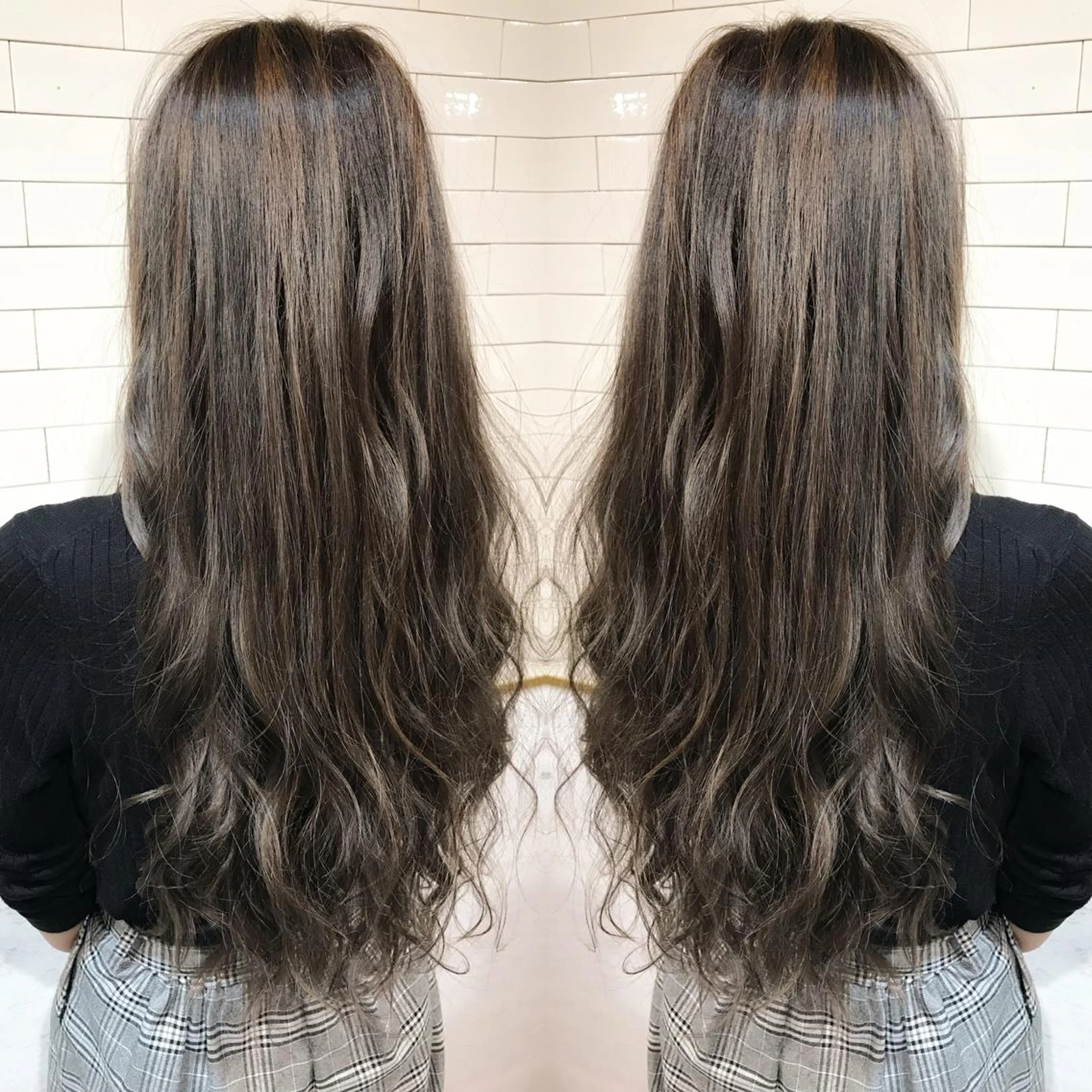 ロング カラー ベージュカラー ハイライトカラー ハイライト ヘアカラー トリートメント LA KING GINZA TOKYO所属・🧡ショートの達人 🧡SHOのヘアスタイル