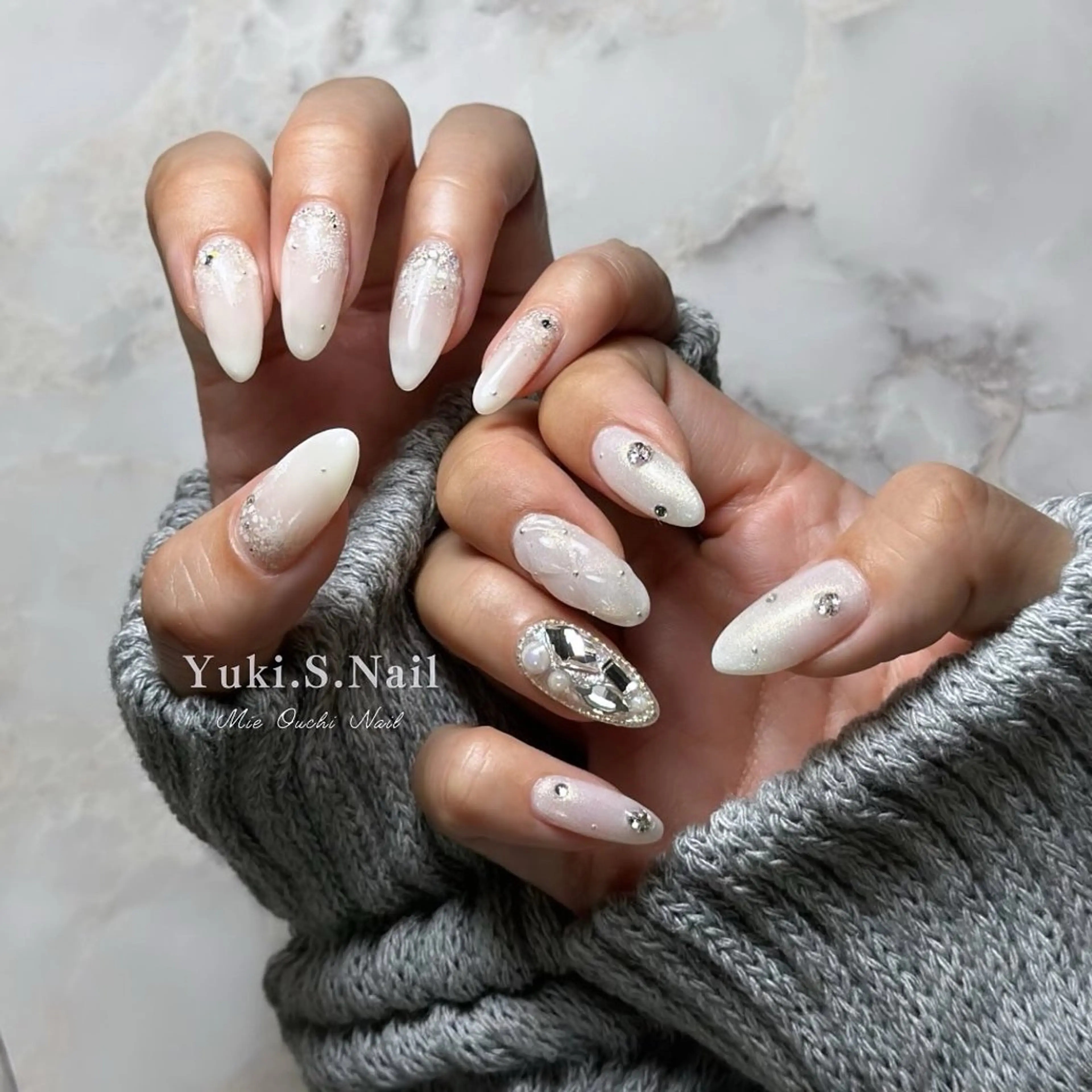 ロング クリスマス ハンドネイル Yuki S.Nailのネイルデザイン
