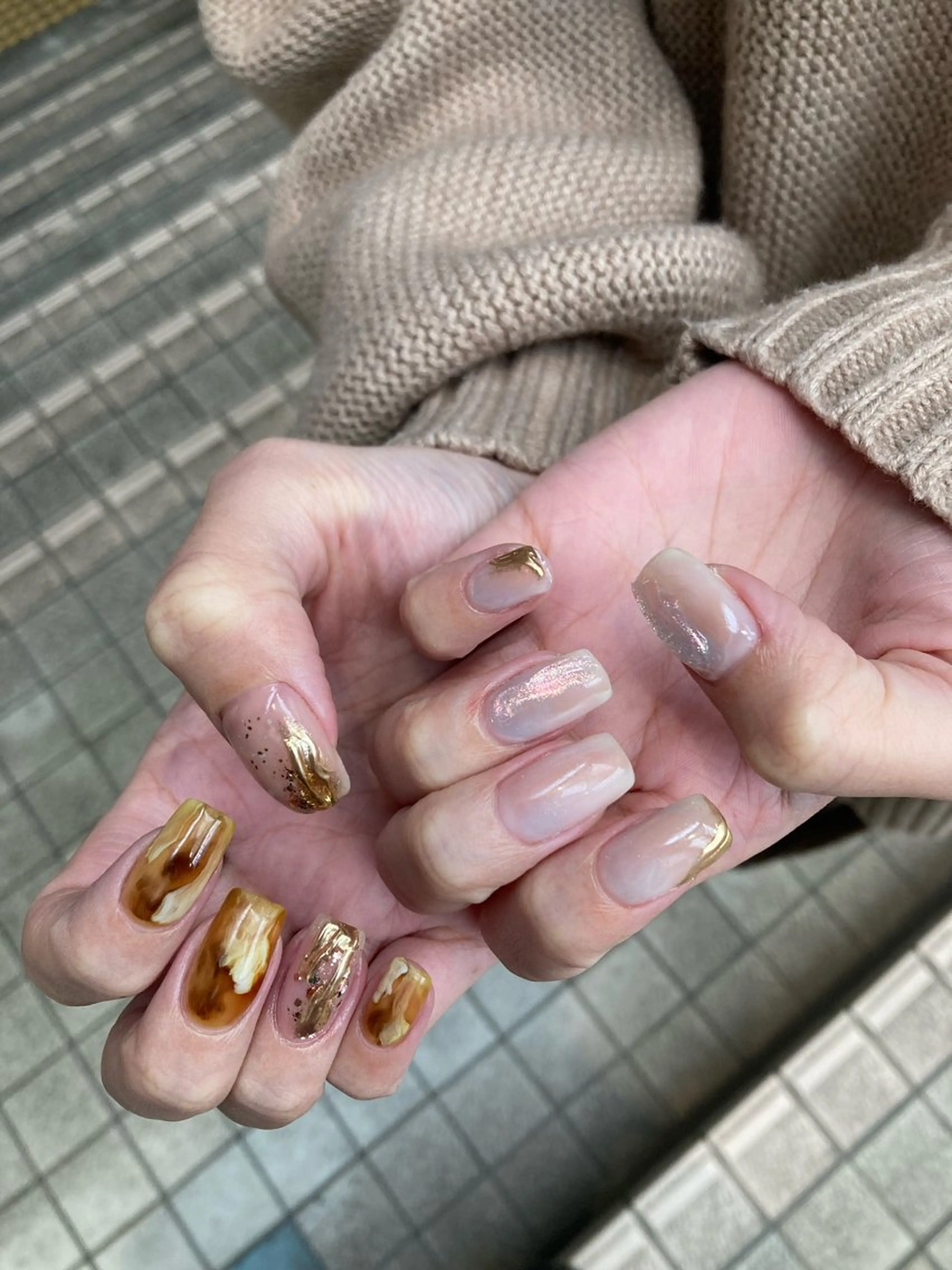 ネイル アートネイル スクエアネイル Nail salon Chouette所属・津田 真実のネイルデザイン