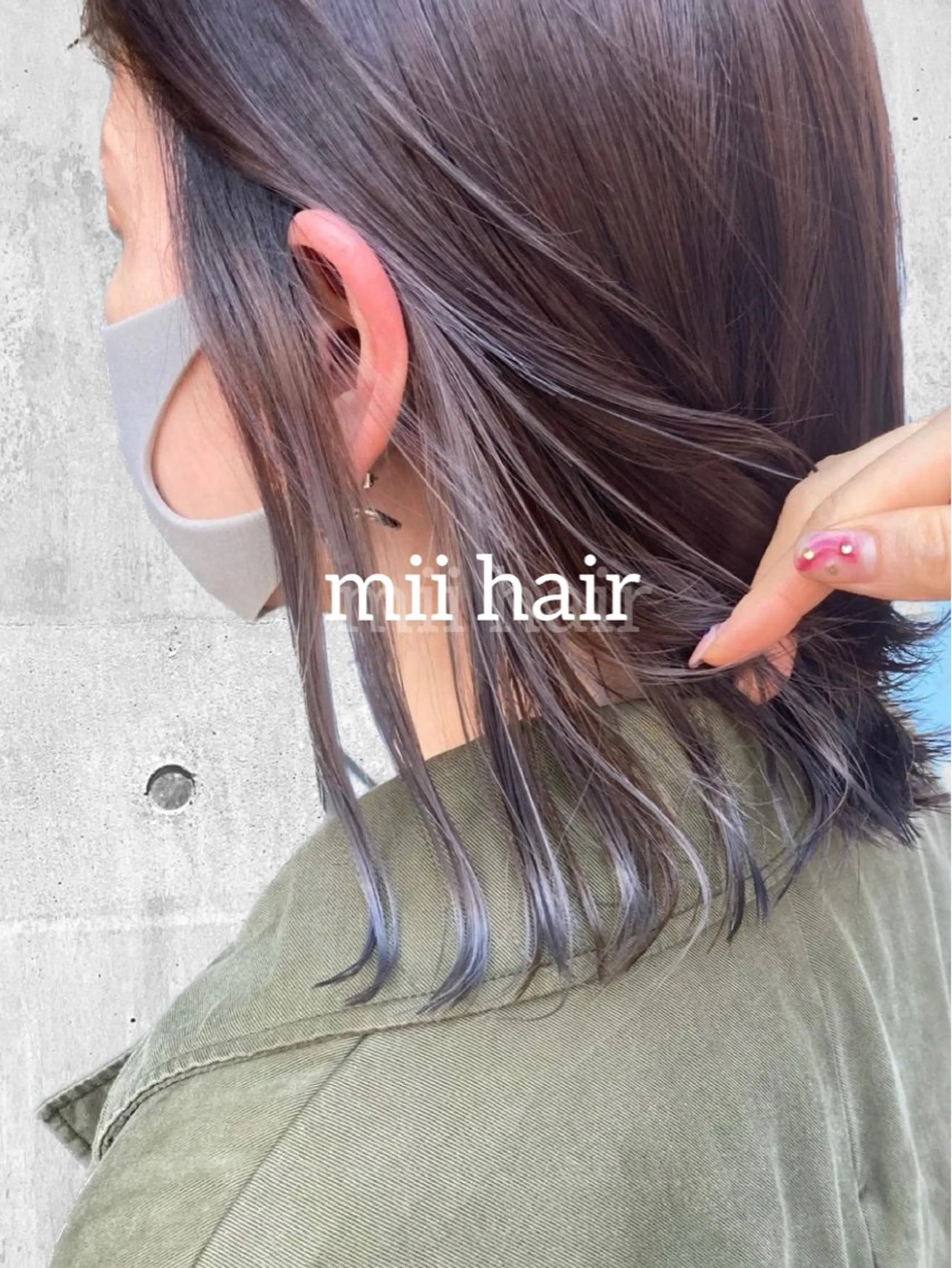 ミディアム カラー グレージュ ラベンダーカラー ラベンダーグレージュ ラベンダーグレー カット ヘアカラー トリートメント Miku❇️ フェイスレイヤーのヘアスタイル