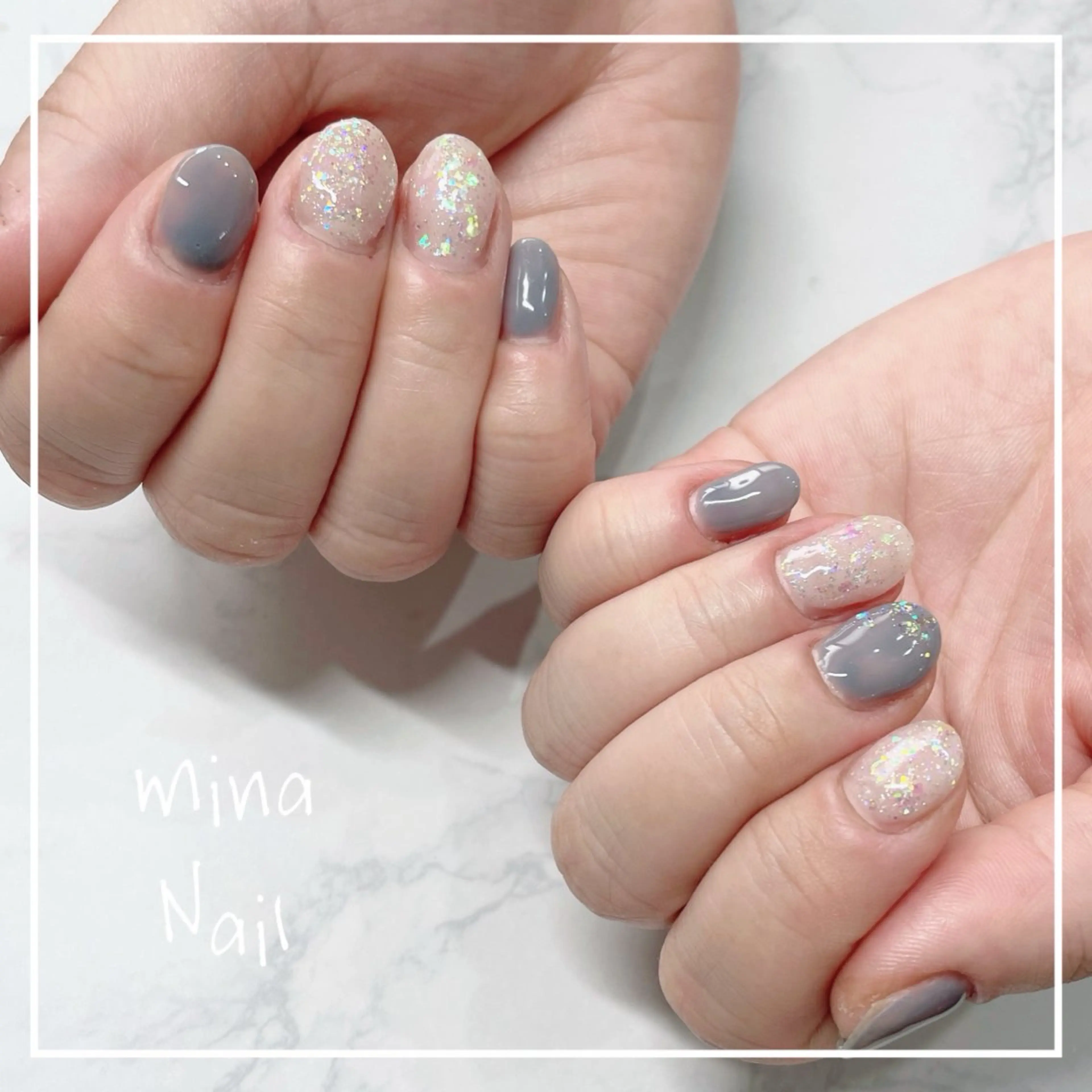 ネイル ブルー ワンカラーネイル mina Nailのネイルデザイン
