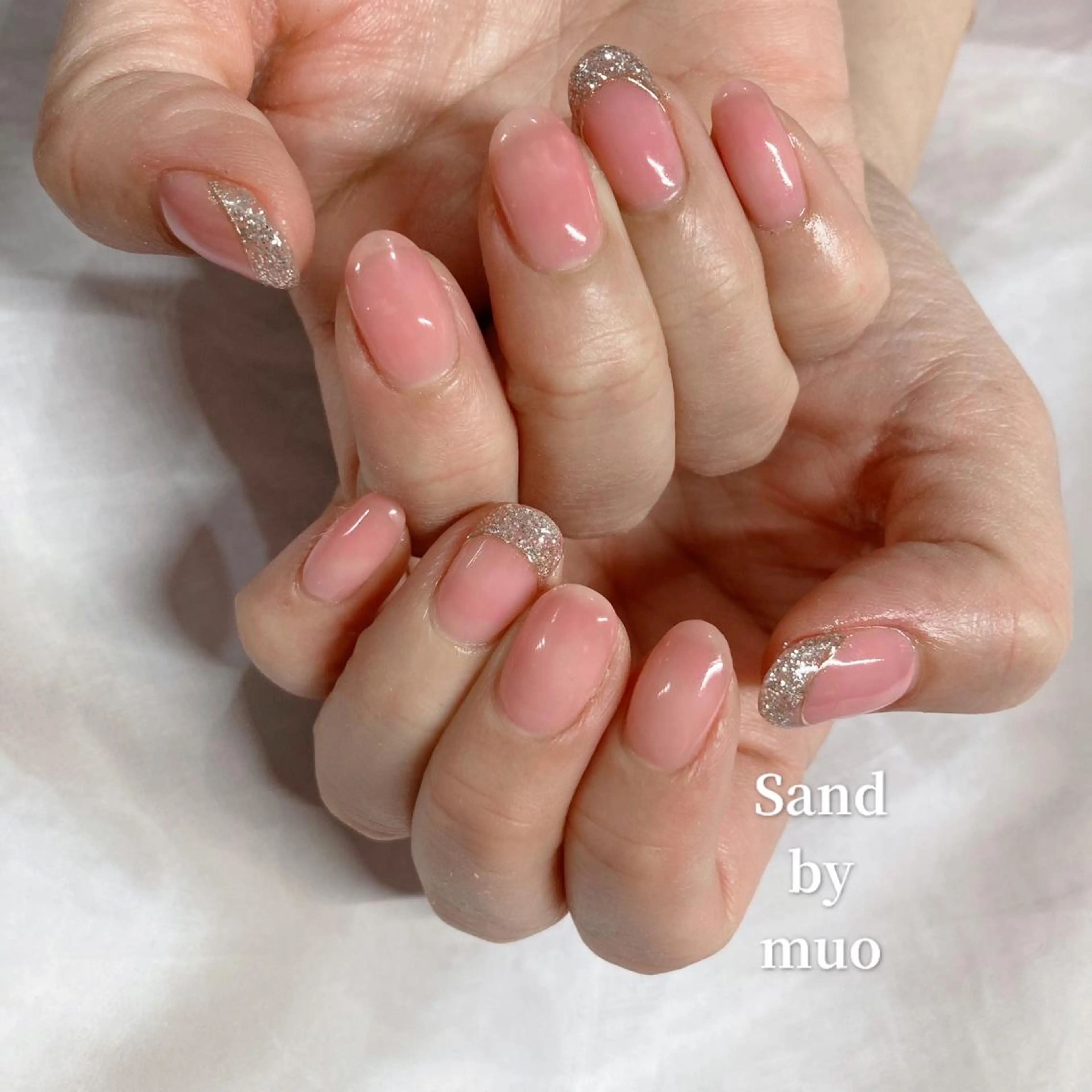 ネイル フレンチネイル ラメ(グリッター) Sand by muoのネイルデザイン