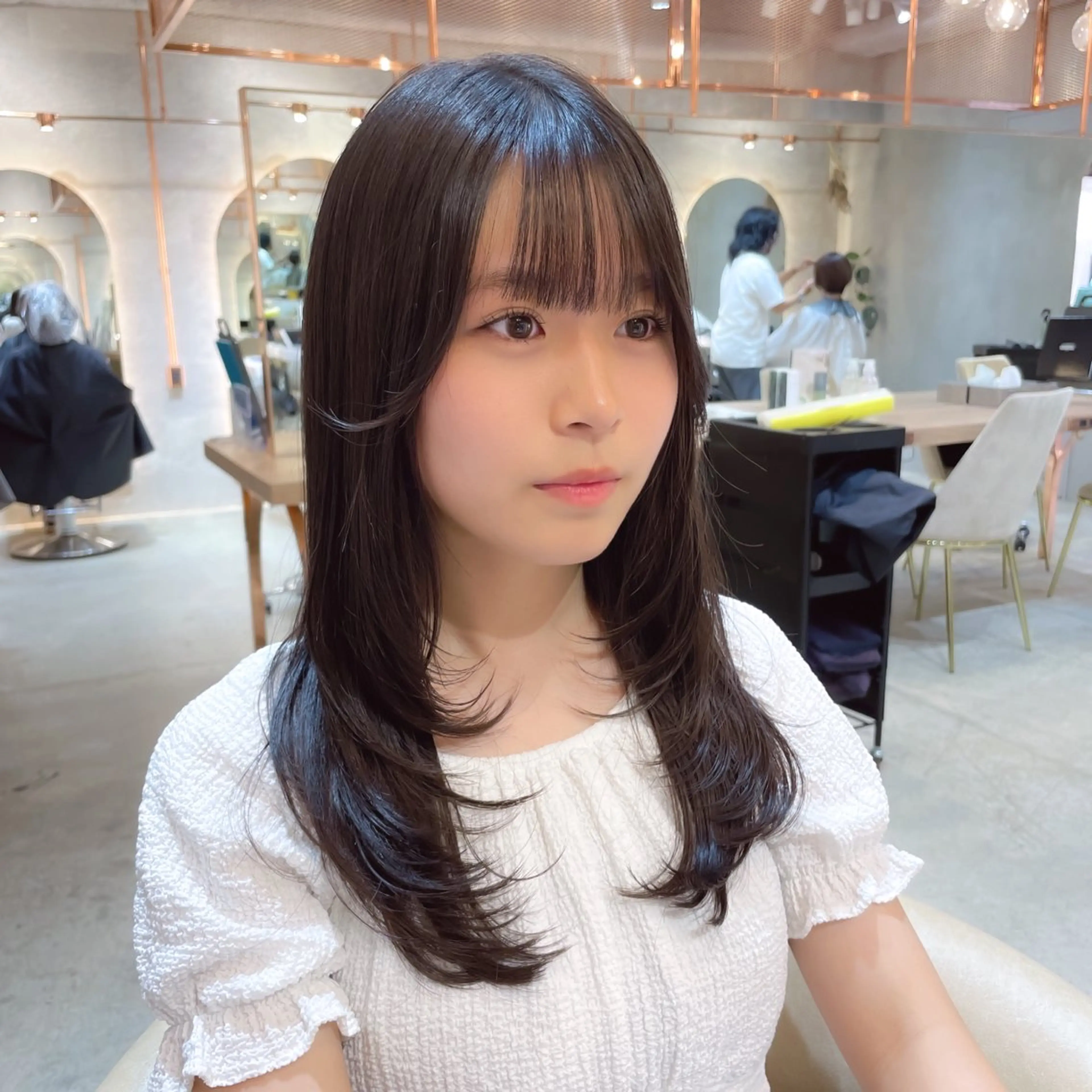 ミディアム カラー カット ヘアカラー トリートメント レイヤー/韓国ヘア 縮毛矯正🫧鈴木颯のヘアスタイル