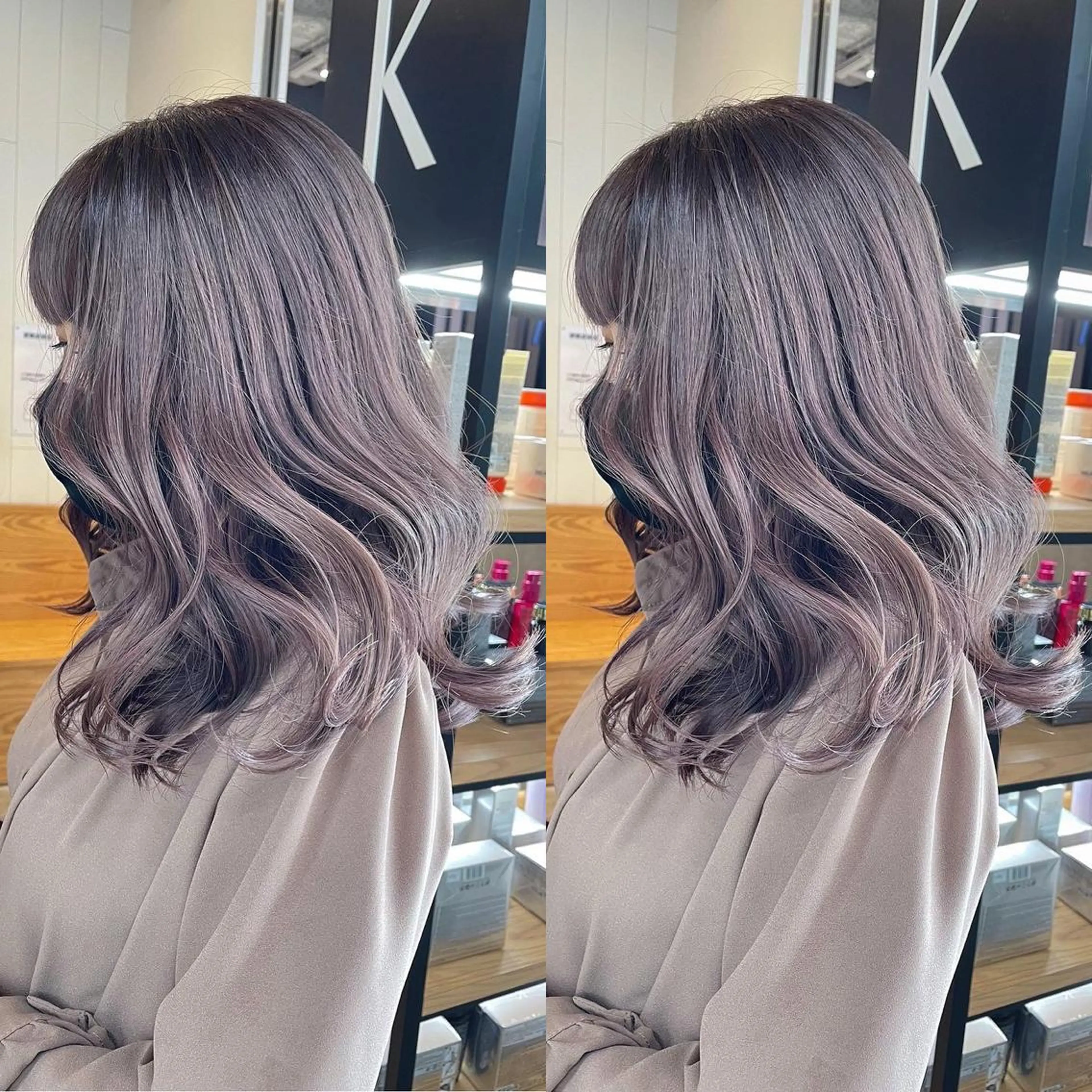 セミロング カラー カット ヘアカラー トリートメント ヘアセット 💜ハイトーン💛 マジカルかいちゃんのヘアスタイル