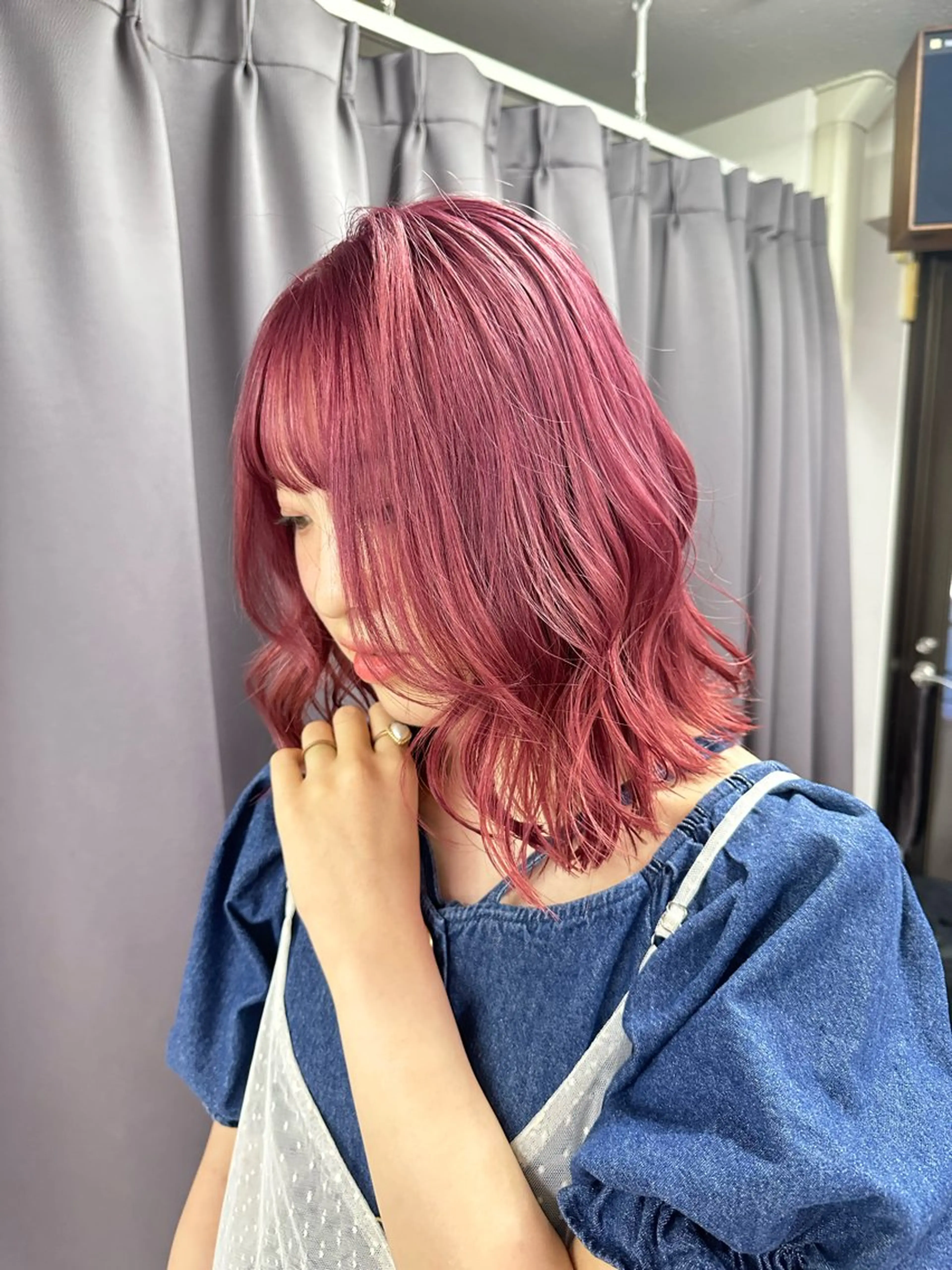 セミロング カラー カット ヘアカラー 似合わせ小顔ショート /akane🐰♥️のヘアスタイル