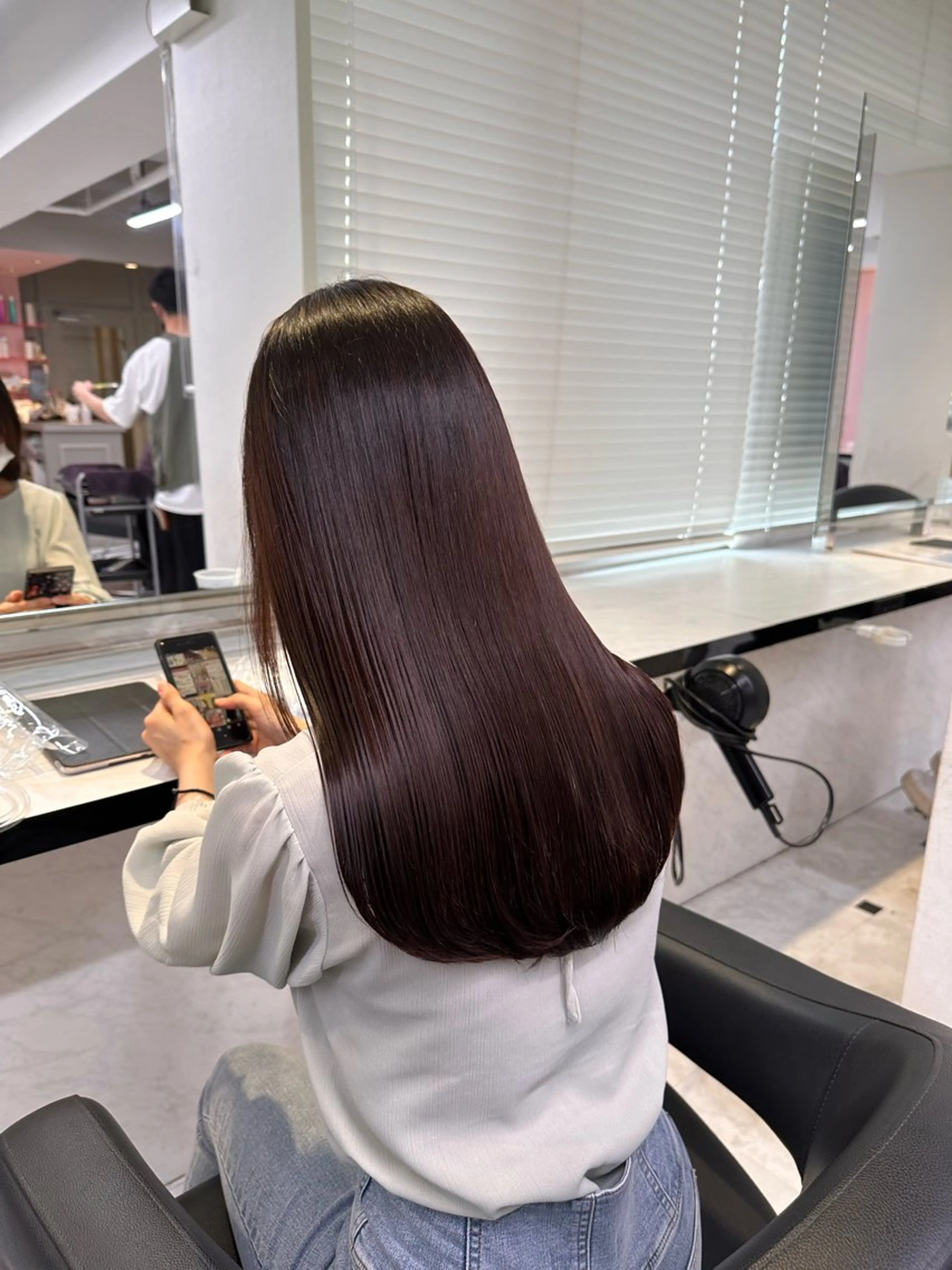 ロング トリートメント ヘッドスパ ヘアセット ❤️赤み消し 上品カラー❤️のヘアスタイル