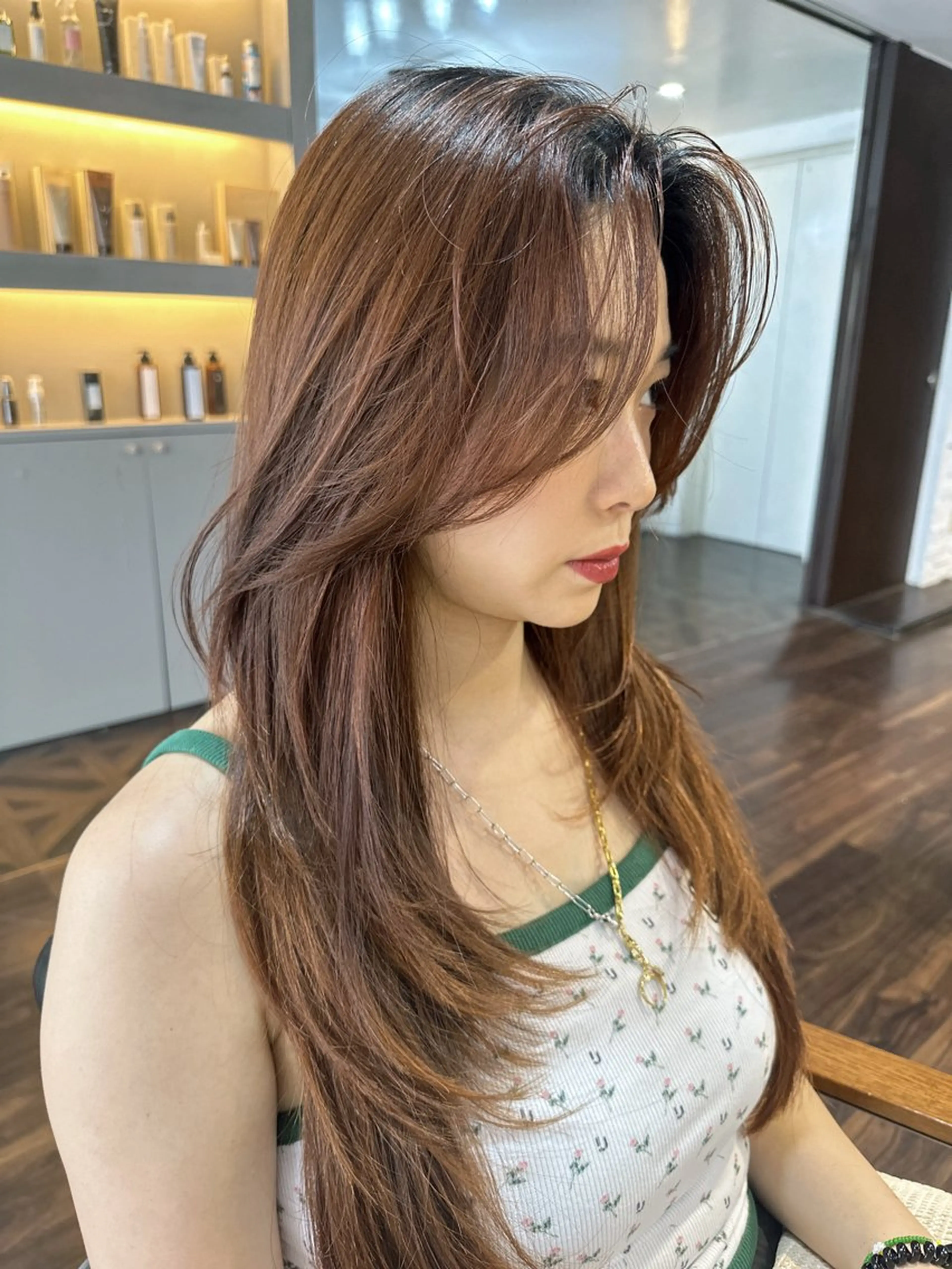 ロング カラー ロングレイヤー 髪質改善 レイヤーカット ロング トリートメント カット ヘアカラー トリートメント レイヤーカット ケラチン/Kaitoのヘアスタイル