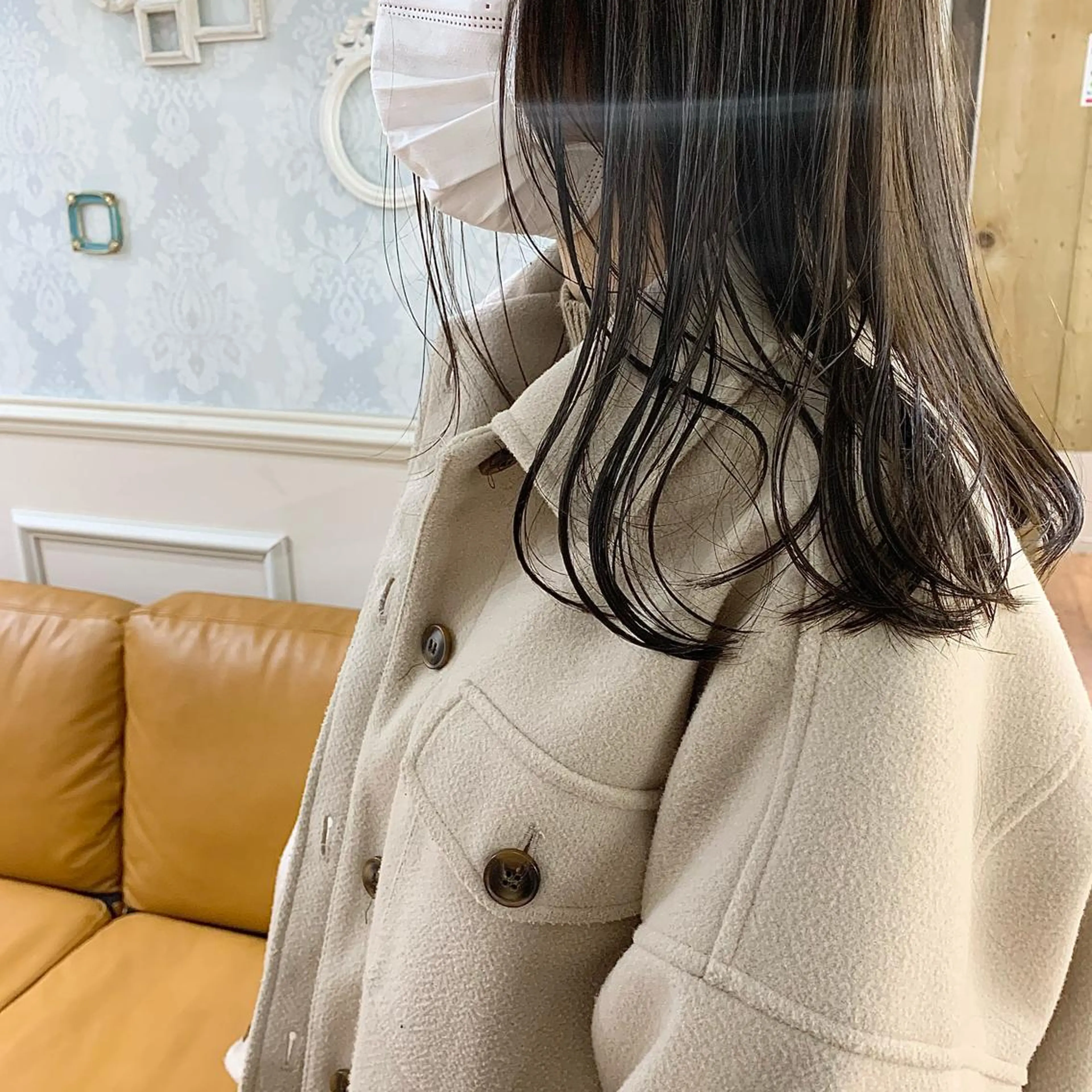 ミディアム カラー アッシュ アッシュブラウン ブラウンカラー お顔まわりカット🌱 emo.村松泉綺のヘアスタイル
