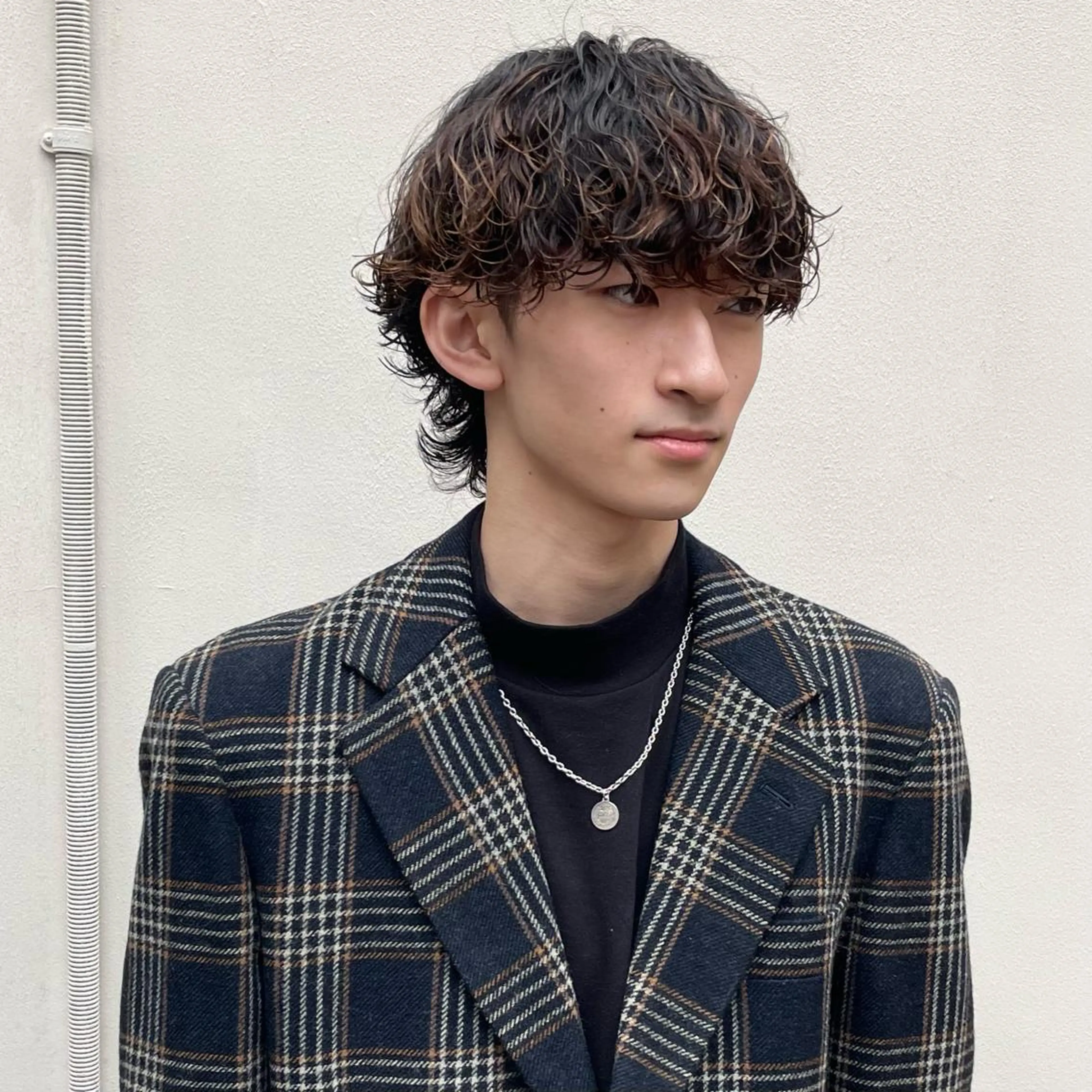 パーマ メンズ カット パーマ 栢原 達也のヘアスタイル