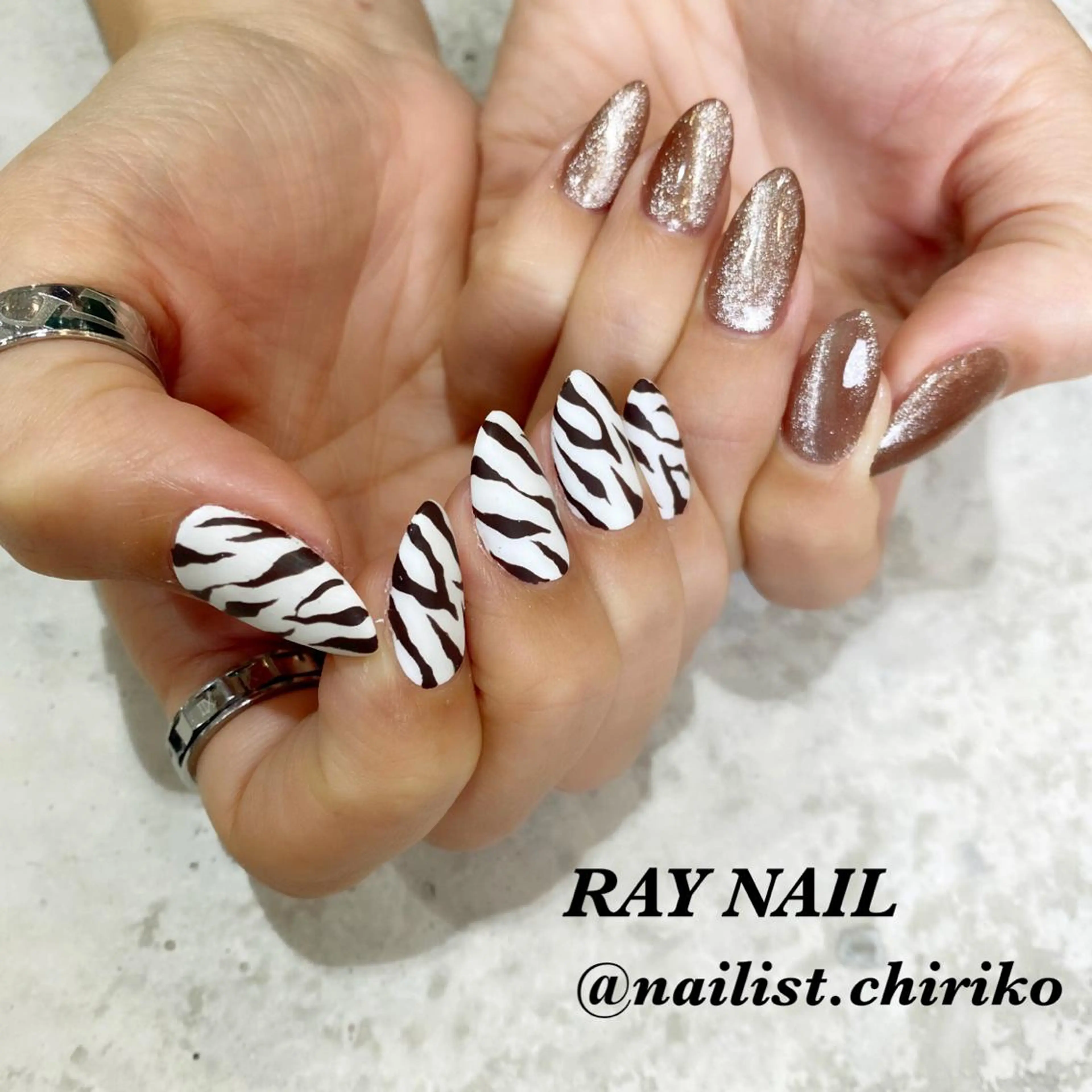 ネイル アートネイル 持ち込み スカルプネイル ハンドネイル 足立 莉奈のネイルデザイン