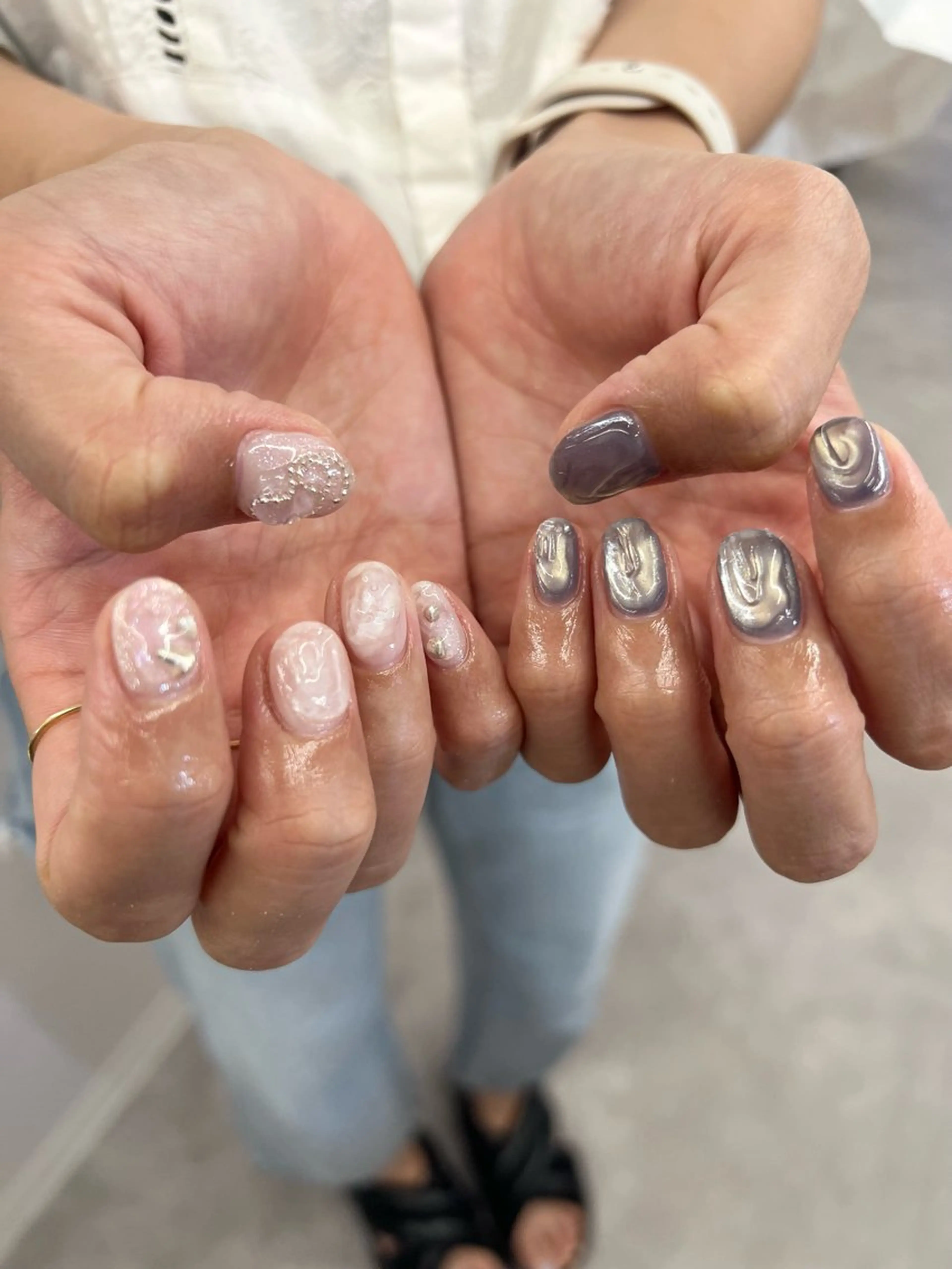 ネイル ジェルネイル マグネットネイル ニュアンスネイル パラジェル ぷっくりネイル ハンドネイル ハンドケア Bana_ Nailのネイルデザイン