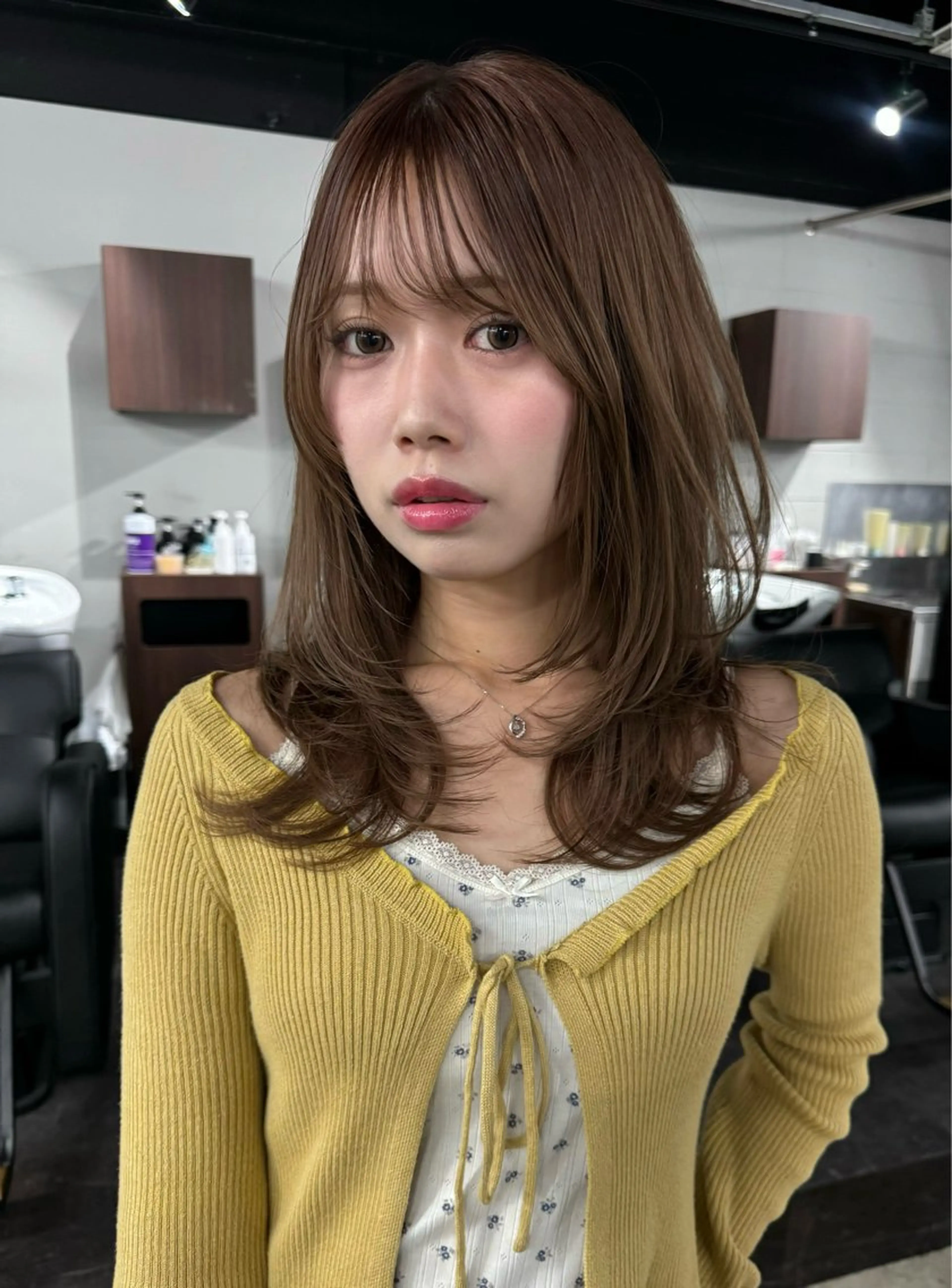 ミディアム カラー カット ヘアカラー トリートメント Pia/KIRIA /福岡美容室のヘアスタイル