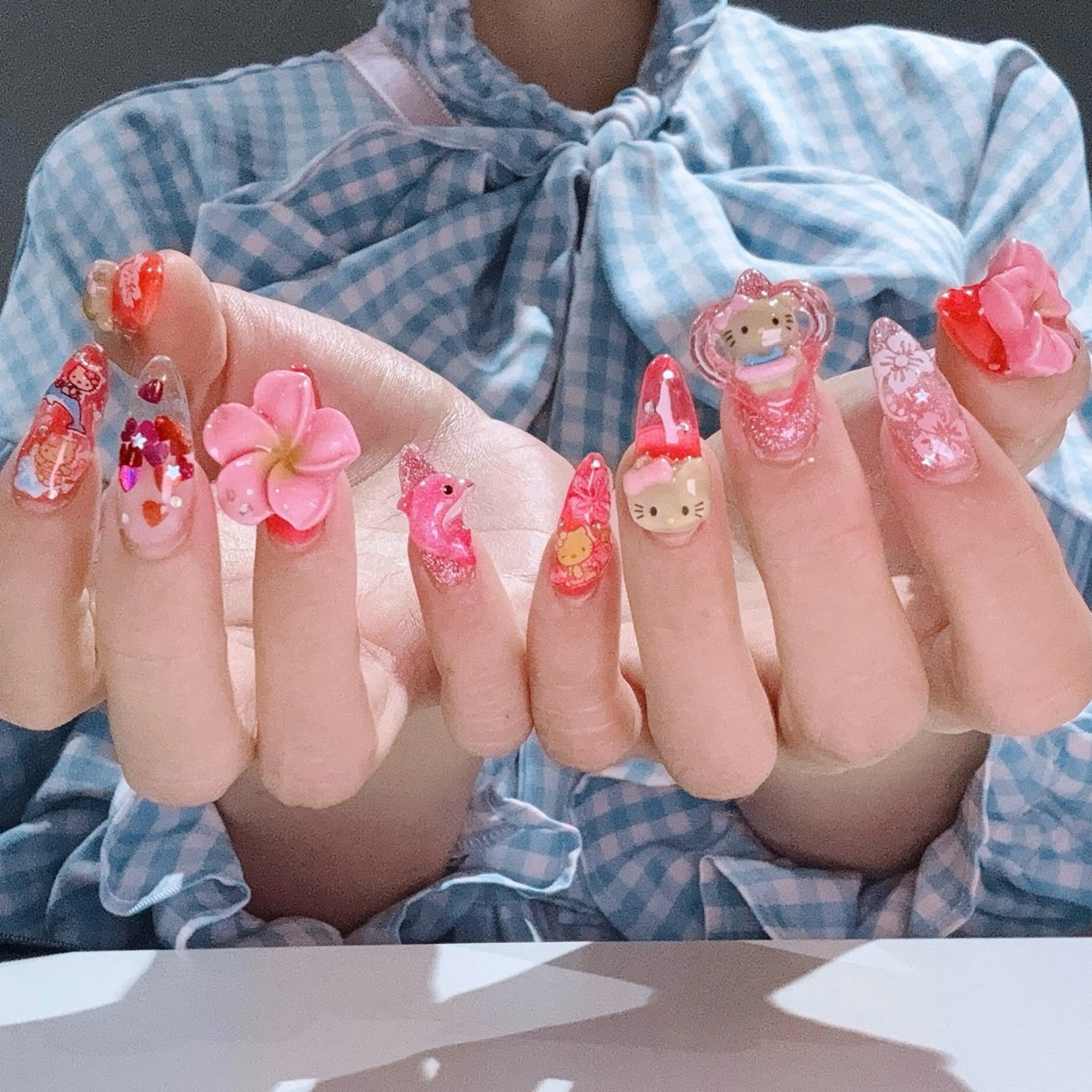 ネイル 長さ出し ネイルチップ ハンドネイル RIEKO🍒 ワンホン♡推しネイルのネイルデザイン
