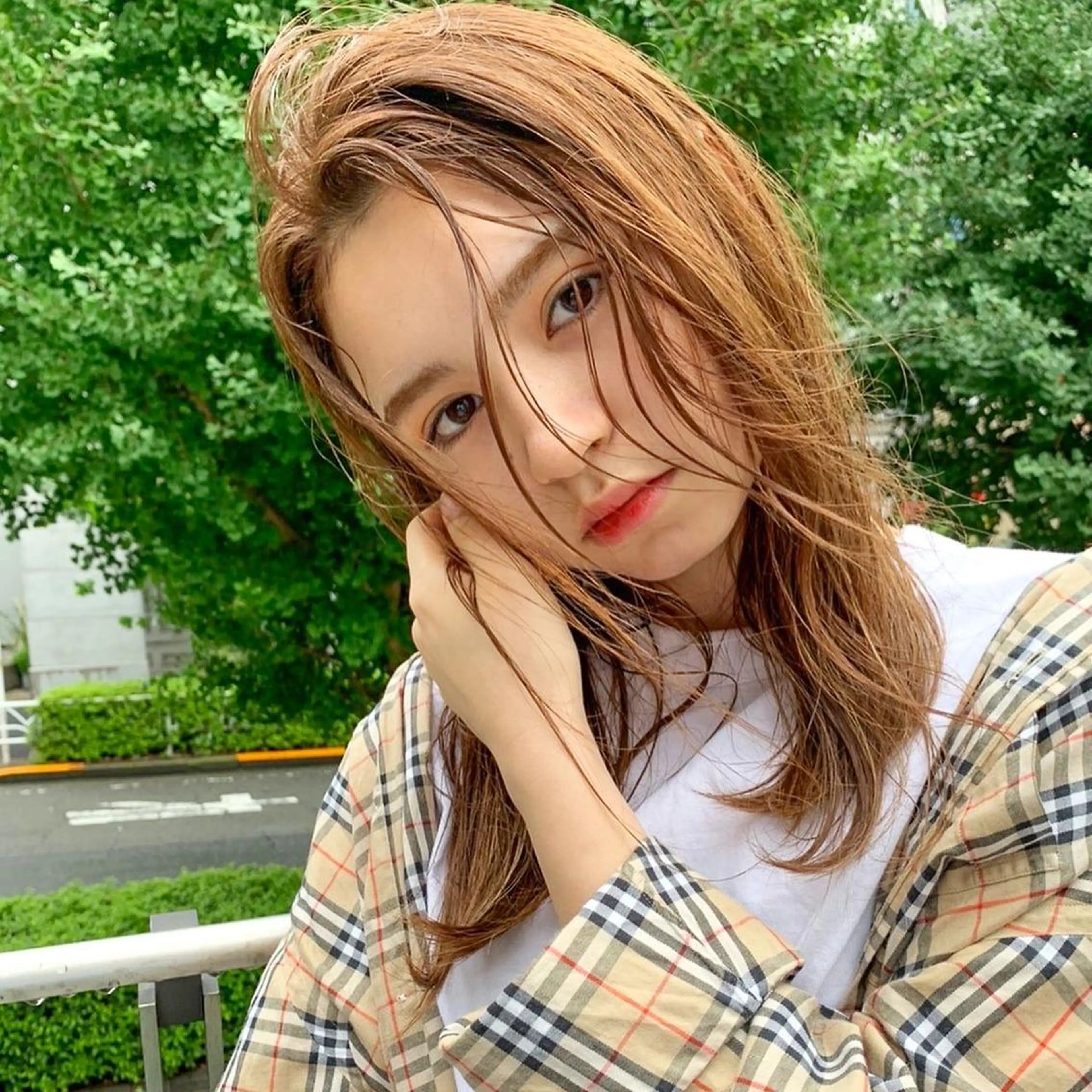 セミロング カット ヘアカラー 河原 亮のヘアスタイル