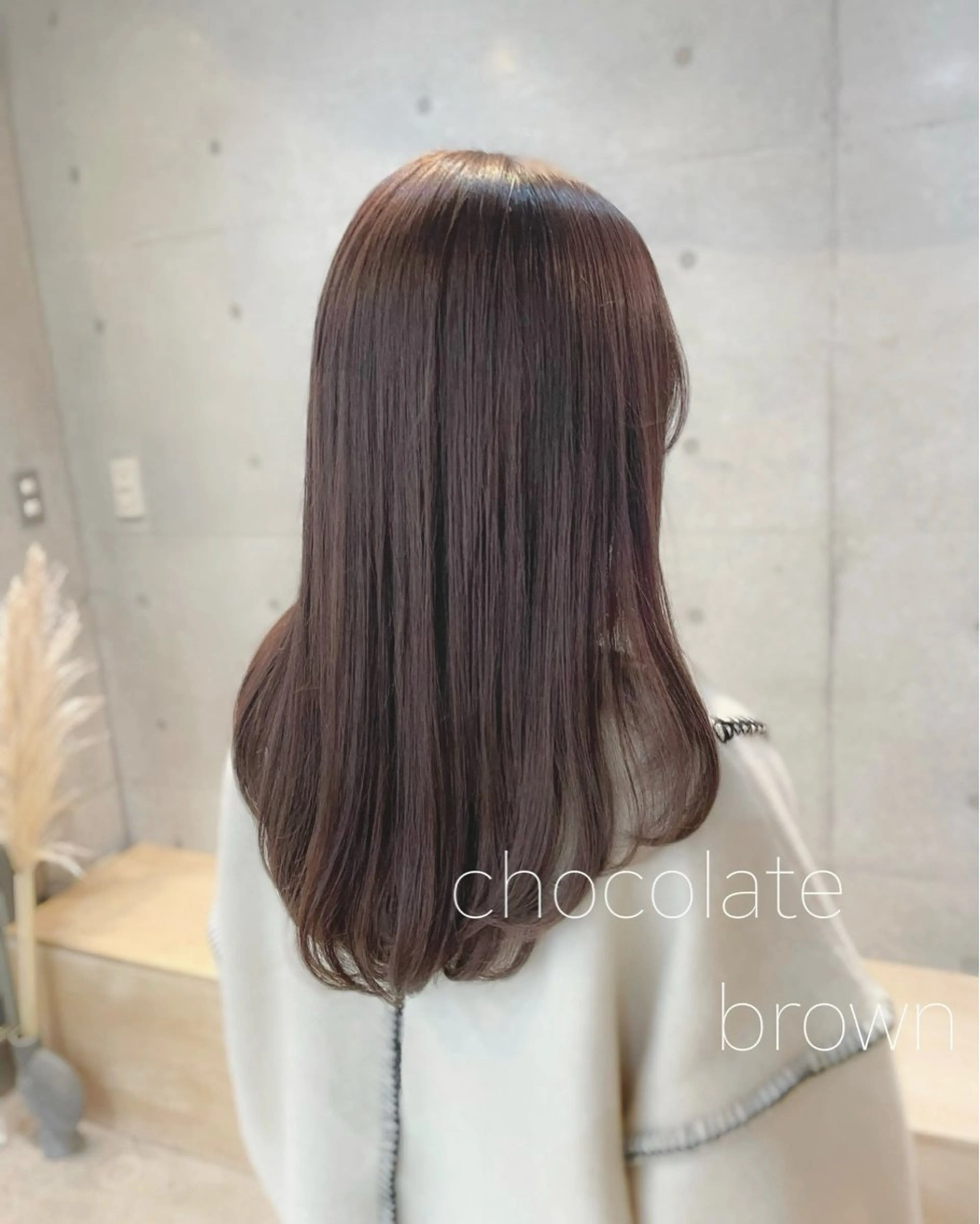 セミロング カラー ブラウンカラー チョコレートブラウン カット ヘアカラー トリートメント 【arc】Ruri コテ巻き風パーマのヘアスタイル