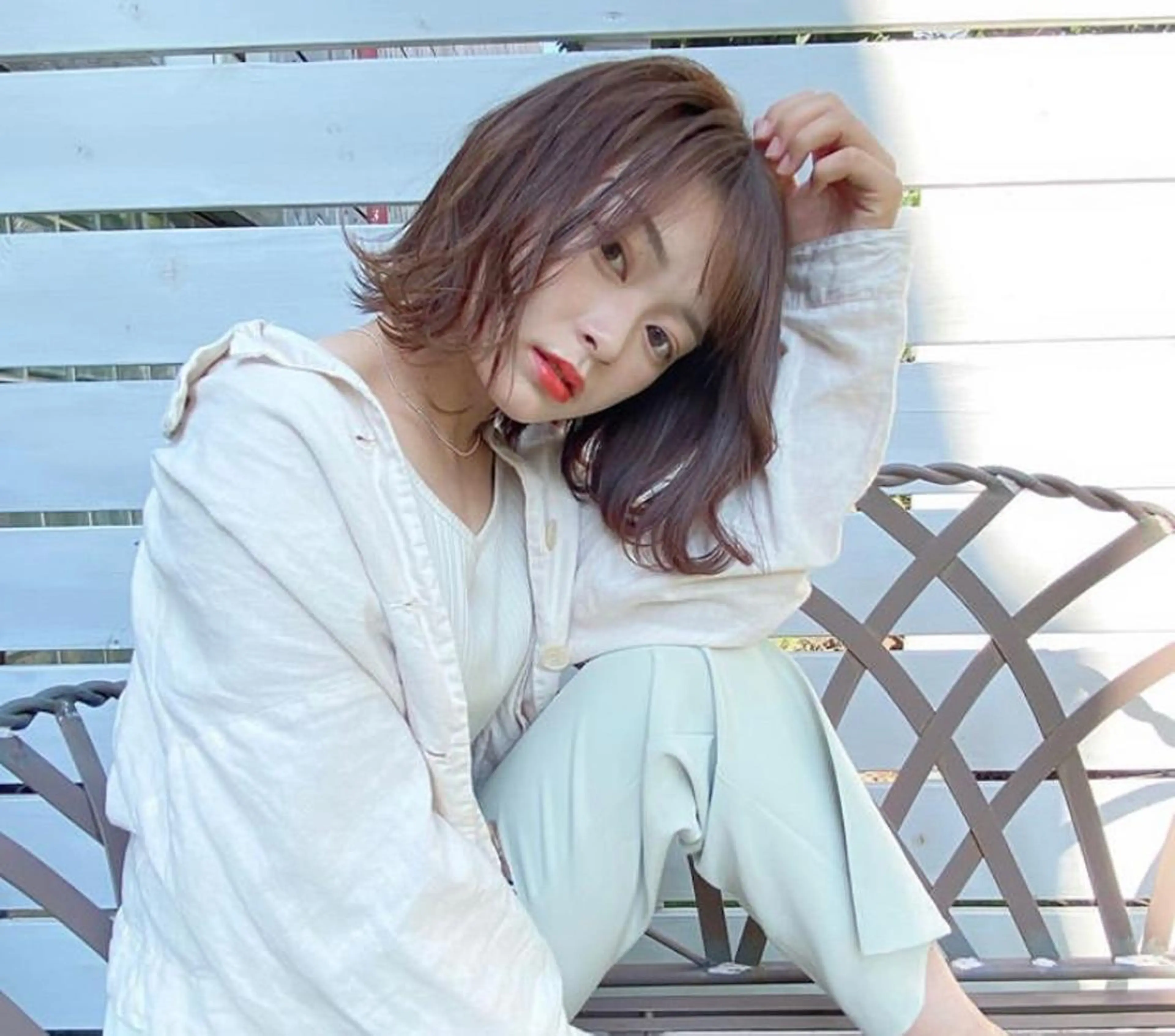 ミディアム 🦋ミルクティーベー ジュ🦋mayukiのヘアスタイル