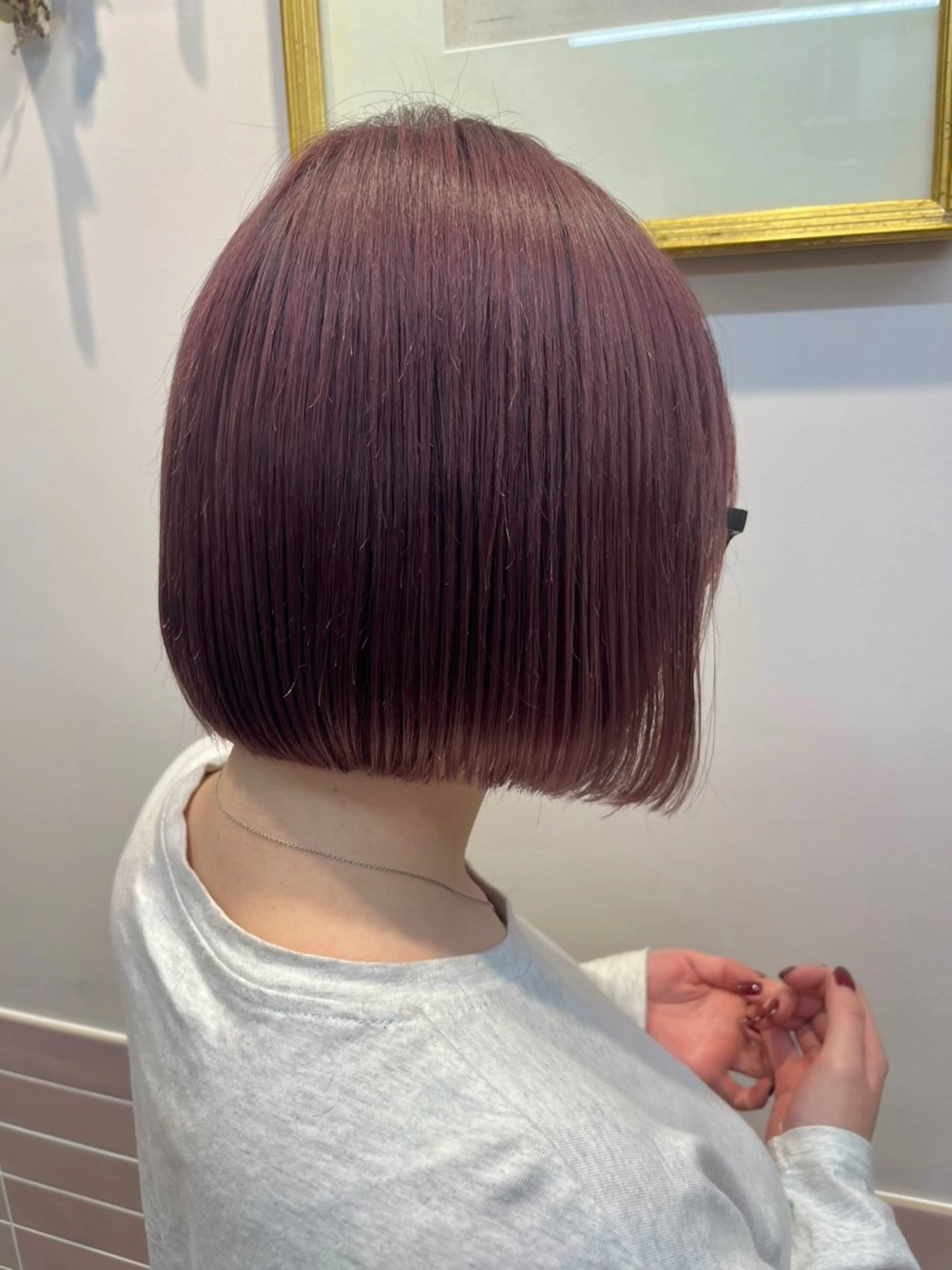 ミディアム カラー ボブ ヘアカラー トリートメント 北村 優斗のヘアスタイル