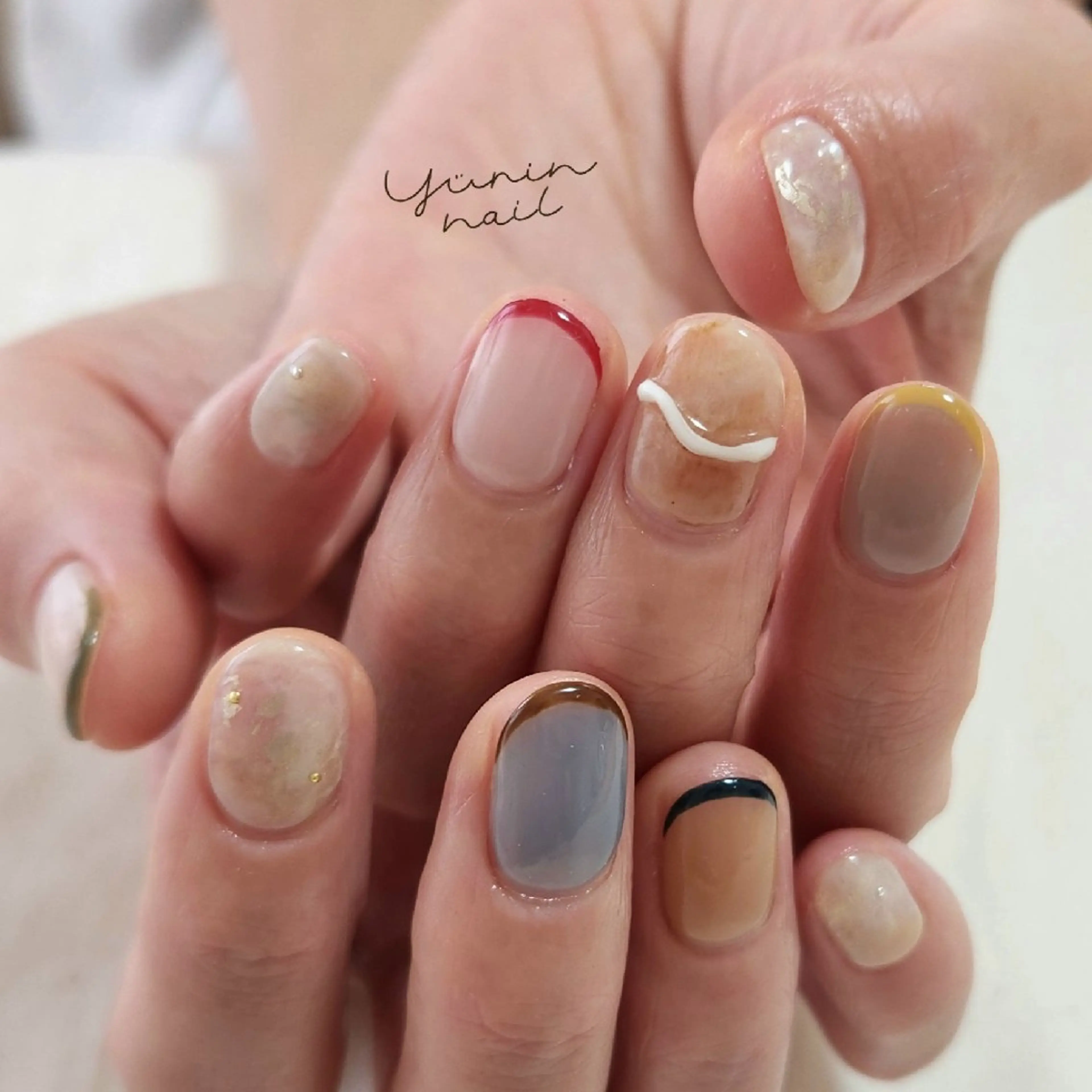 ネイル フレンチネイル ニュアンスネイル ショートネイル ハンドネイル ショートネイル専門 yurin nailのネイルデザイン