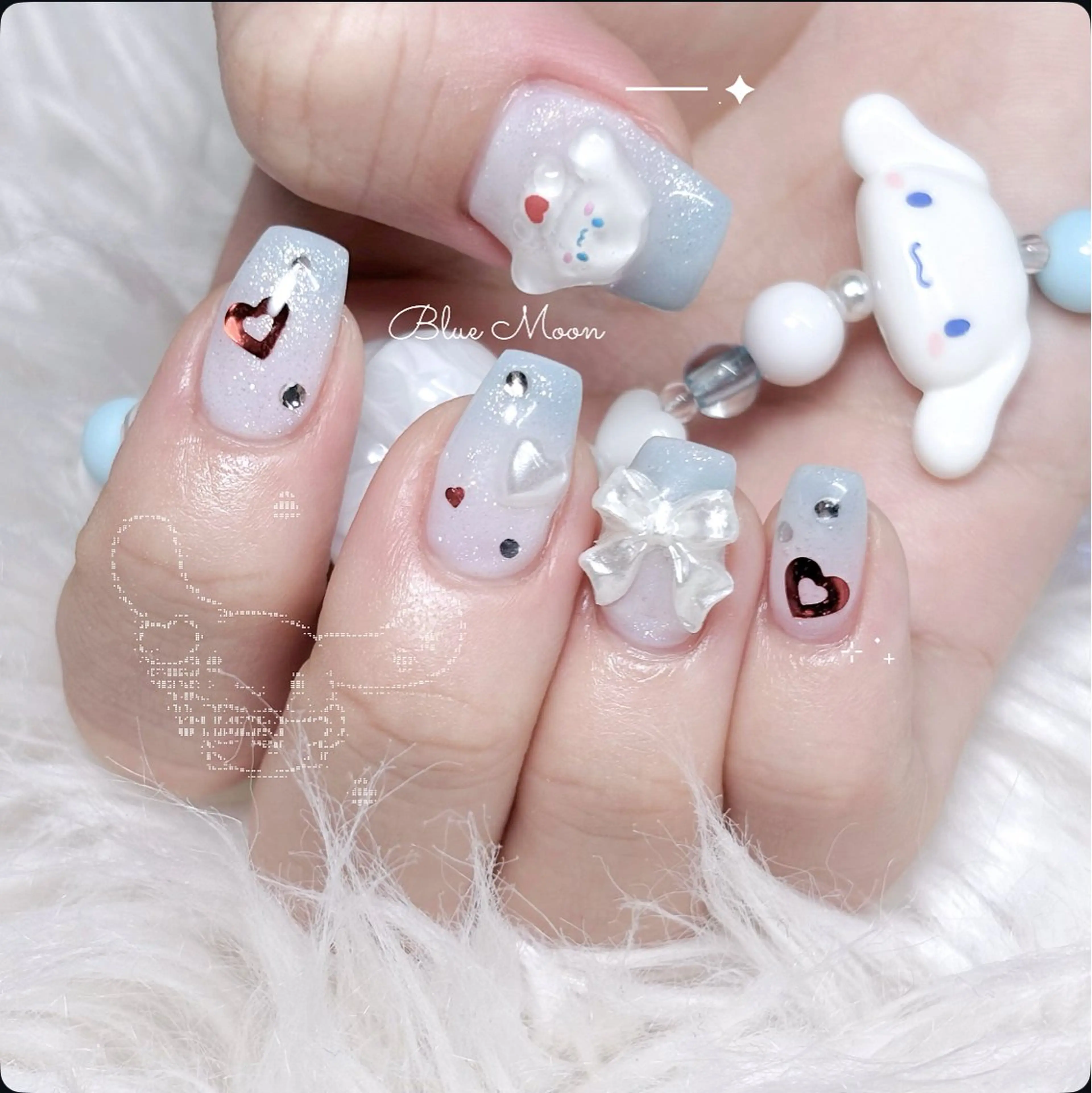 ネイル リボン ハンドネイル フットネイル ハンドケア nail salon Blue Moonのネイルデザイン