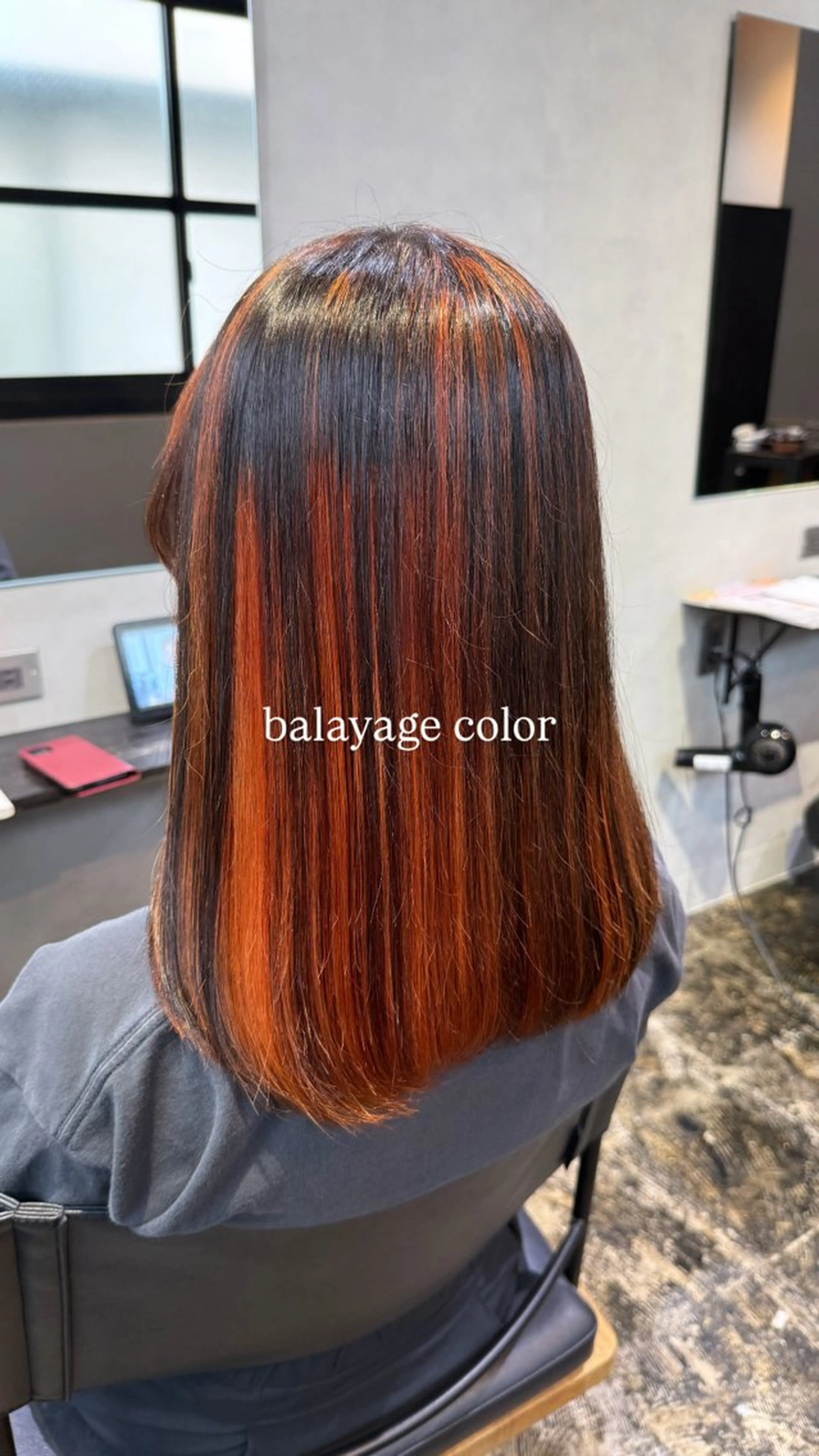 セミロング カラー バレイヤージュ レイヤーカット カット ヘアカラー 透明感カラー/パーマ 🌀アオノアユミのヘアスタイル