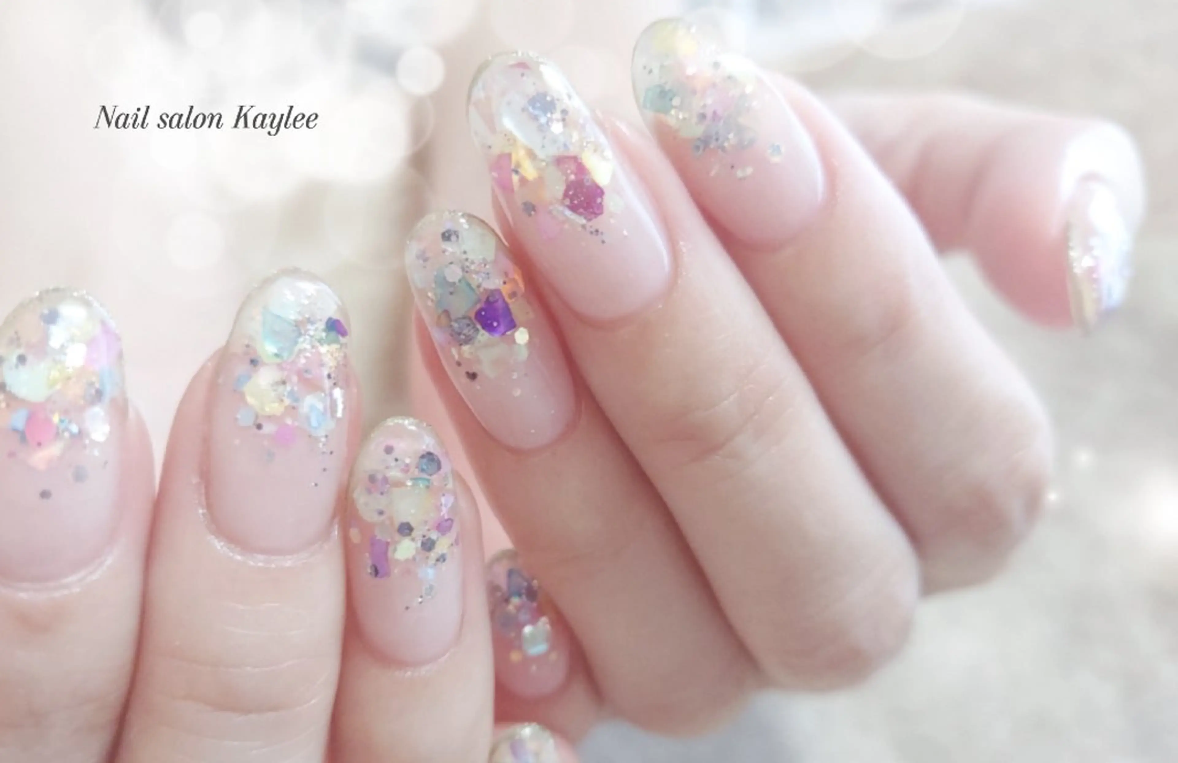 ネイル グラデーション ラメ(グリッター) ラメグラデーション スカルプネイル Nail salon Kayleeのエステ・リラクイメージ